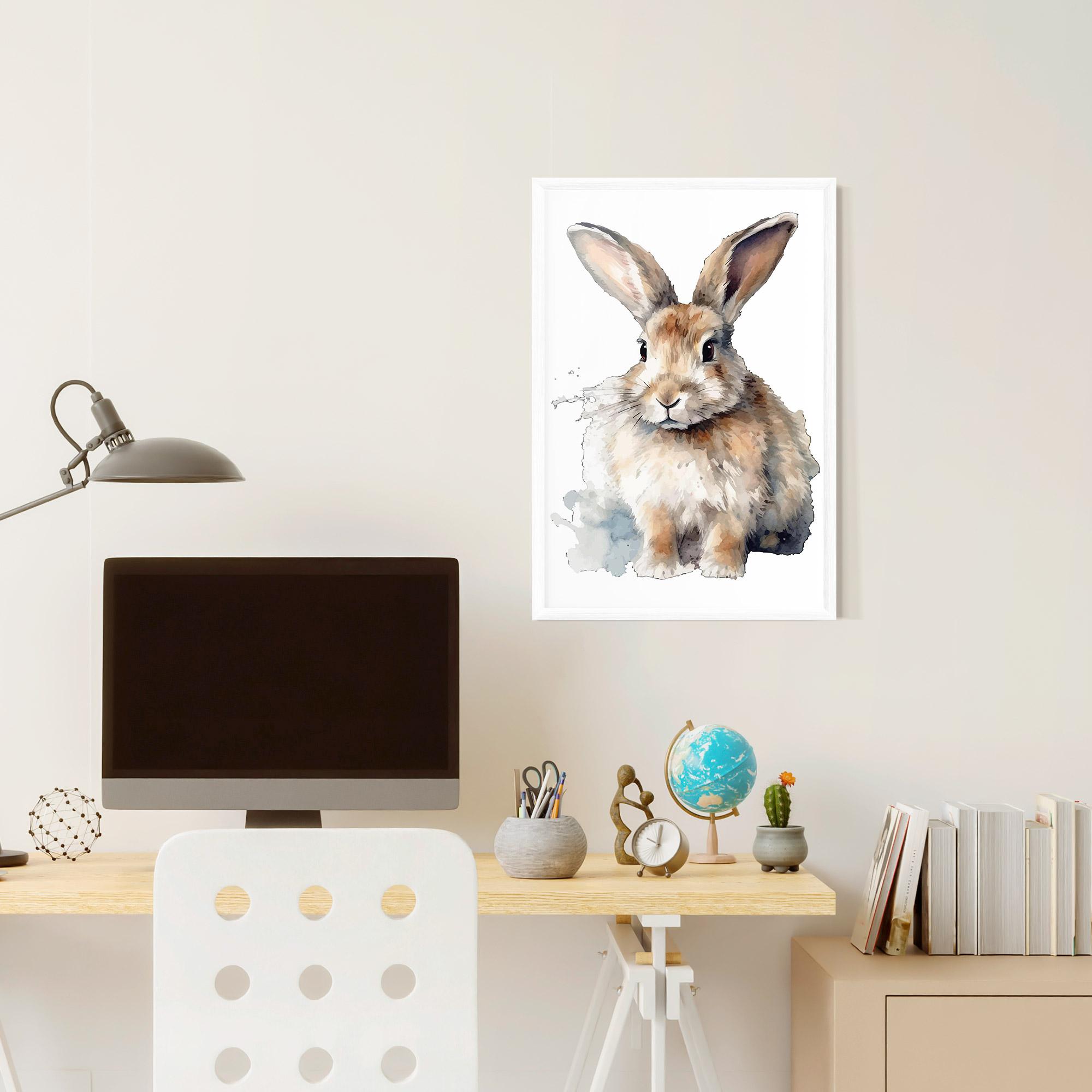 Plakat w Ramie Watercolor Cute Bunny mockup 6