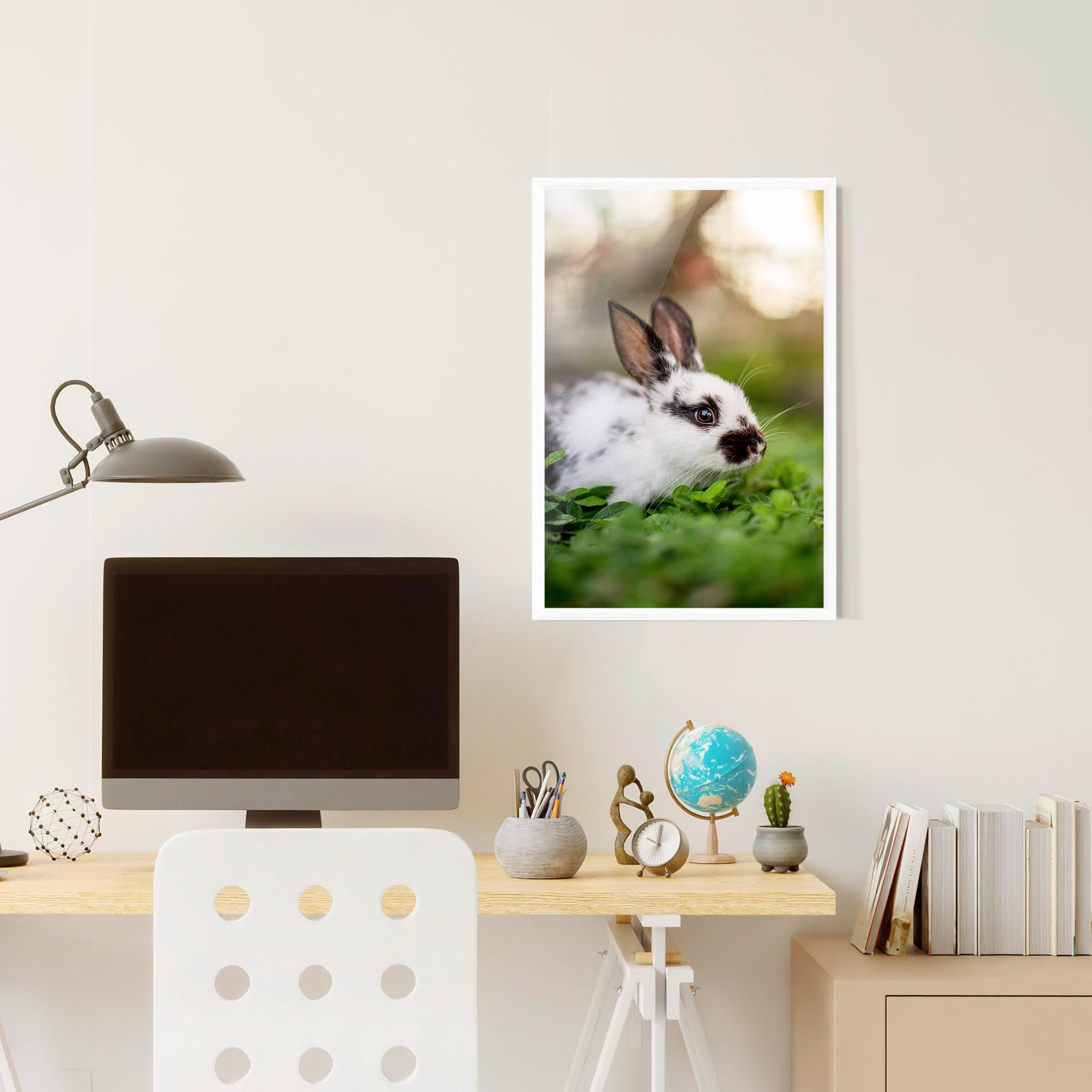 Plakat w Ramie White Black Bunny mockup 6