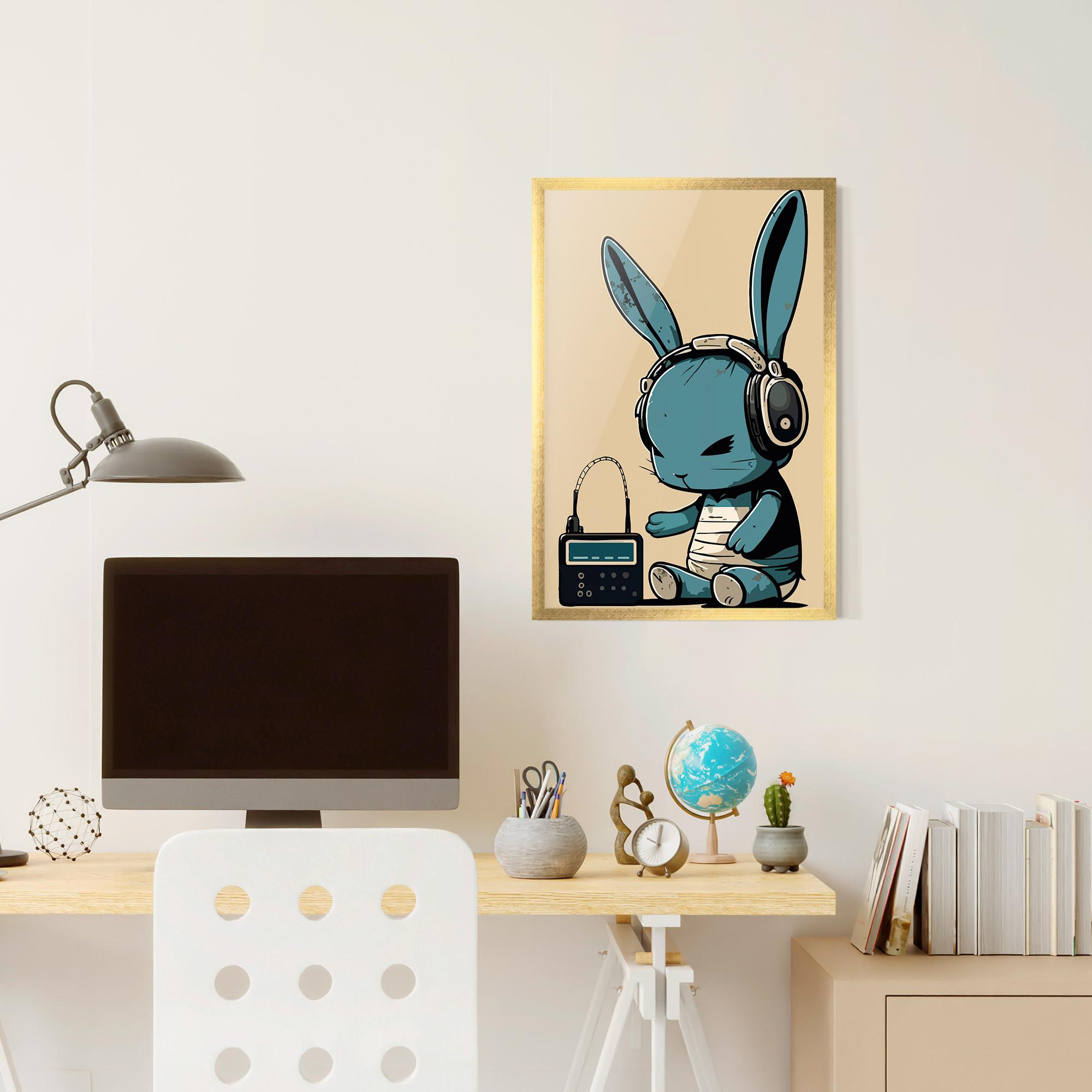 Plakat w Ramie Blue Baby Bunny mockup 6