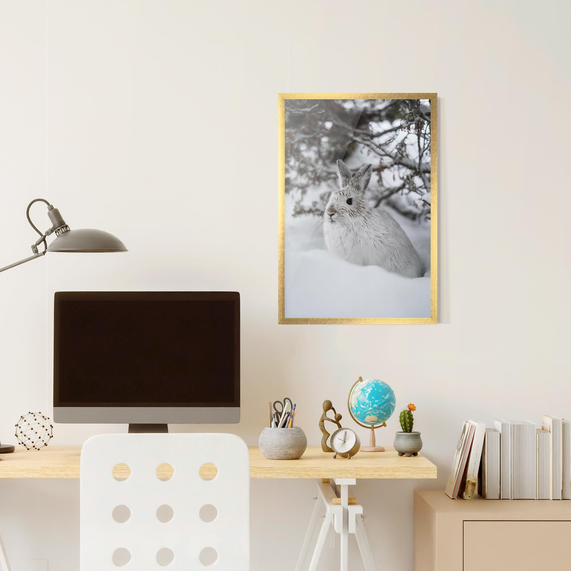 Plakat w Ramie Bunny In Snow mockup 6