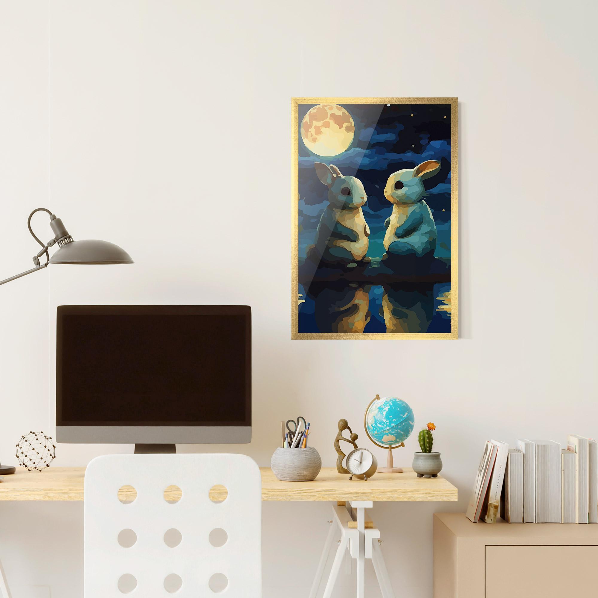 Plakat w Ramie Full Moon Bunny mockup 6