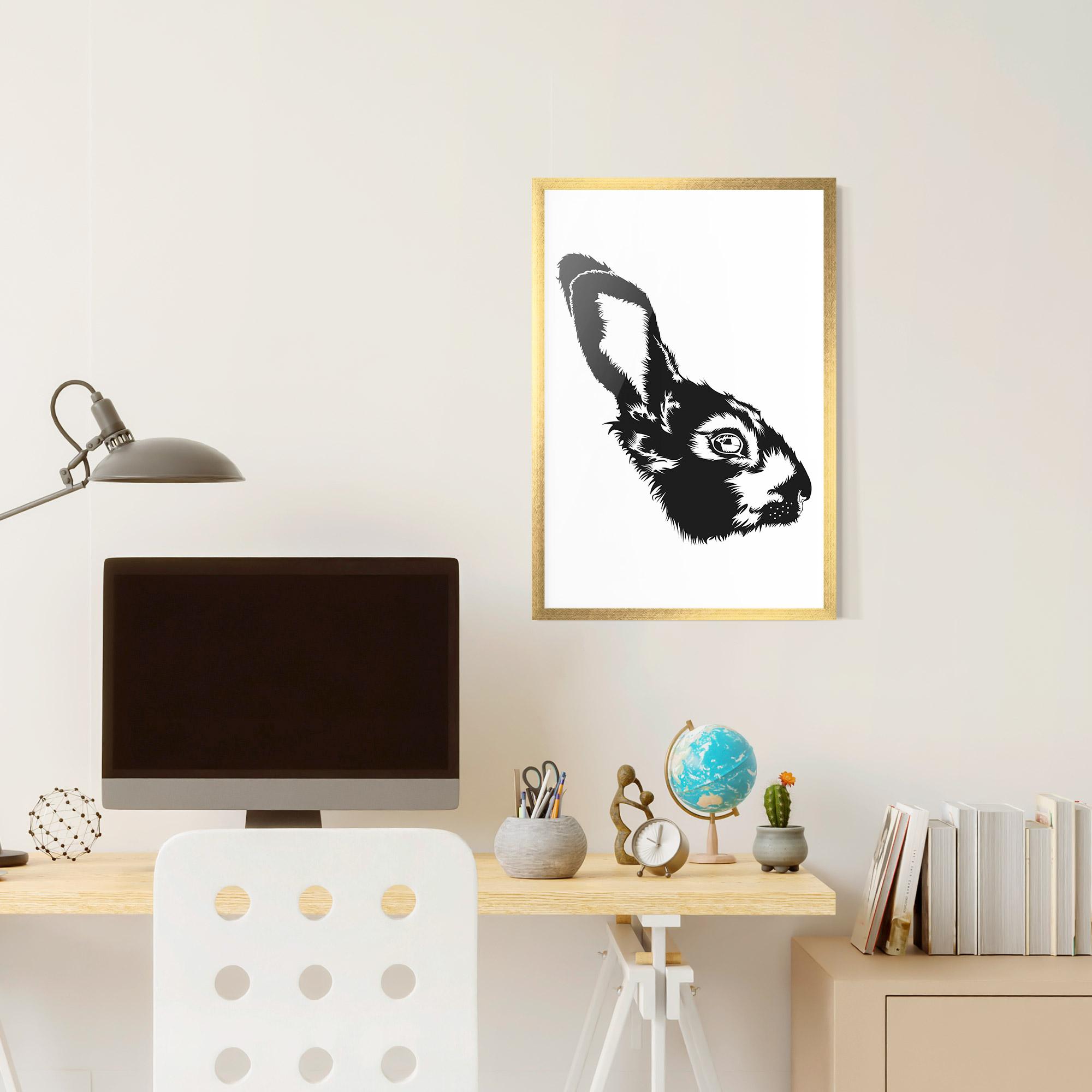 Plakat w Ramie Rabbit Head mockup 6