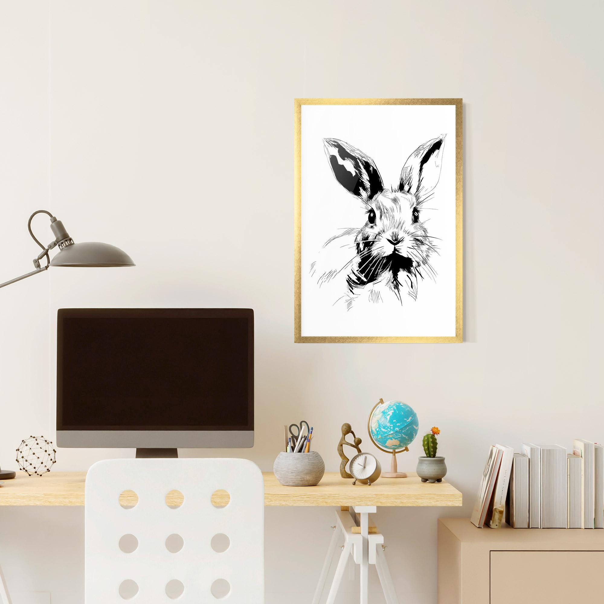 Plakat w Ramie Rabbit Looking mockup 6