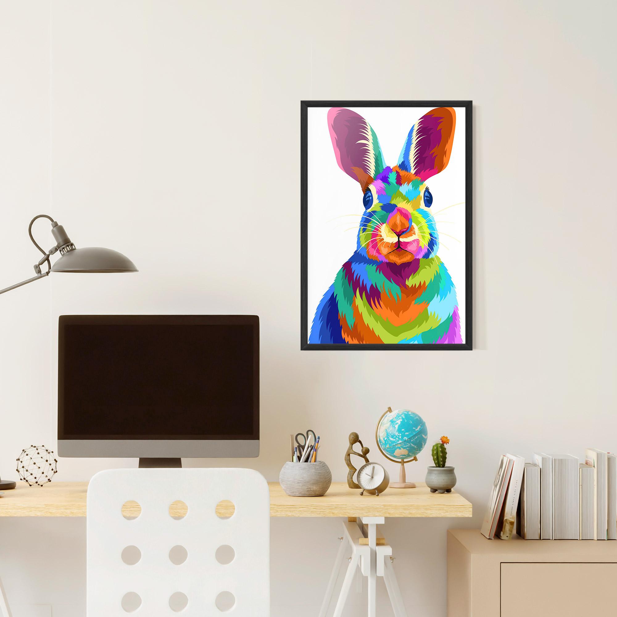 Plakat w Ramie Rabbit Art Style mockup 6