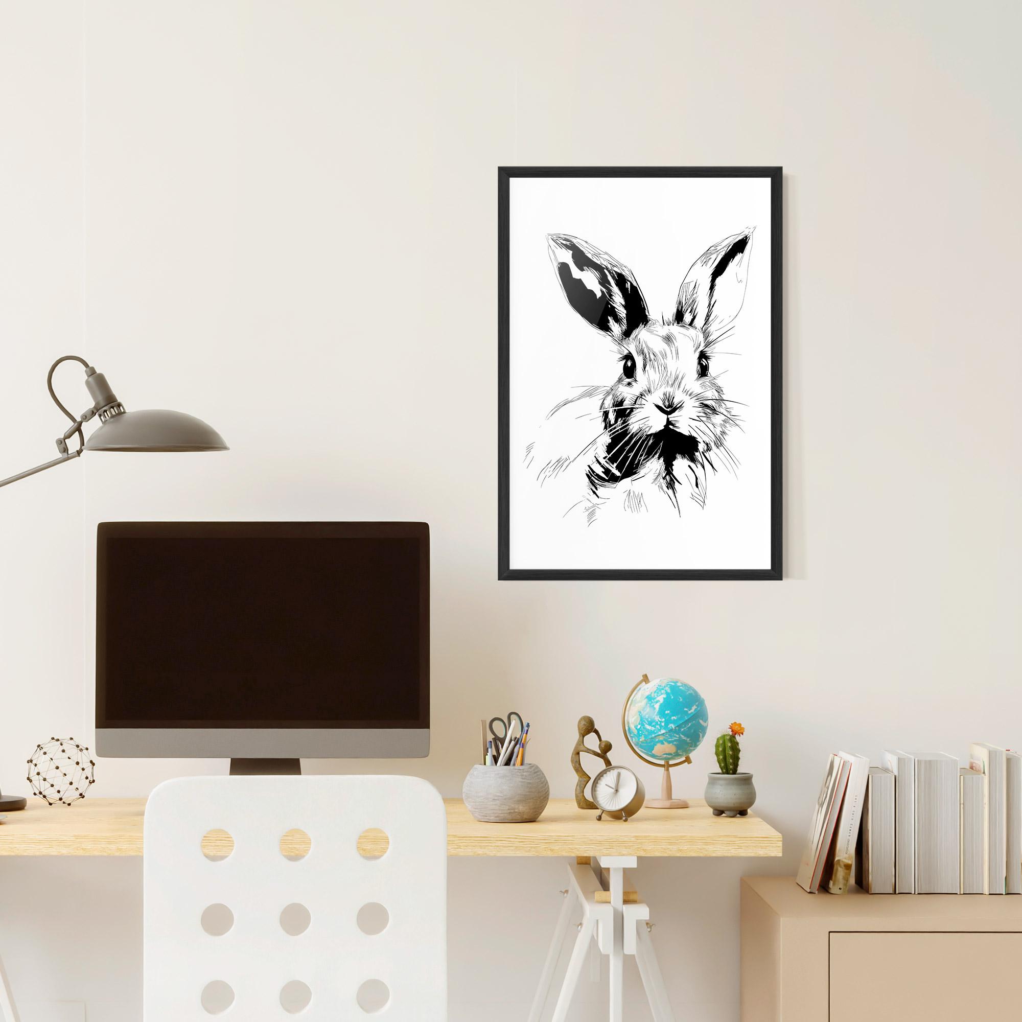 Plakat w Ramie Rabbit Looking mockup 6