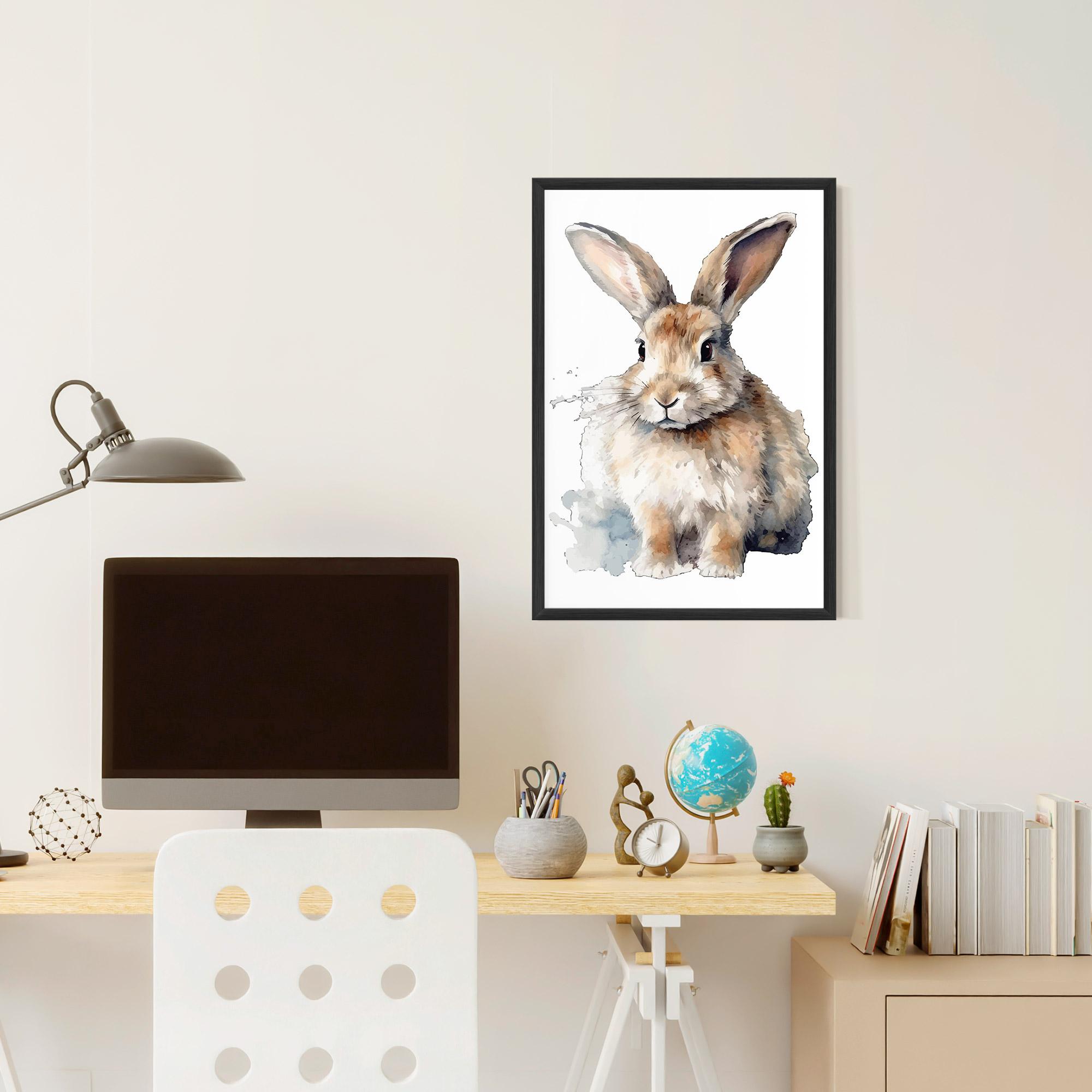 Plakat w Ramie Watercolor Cute Bunny mockup 6