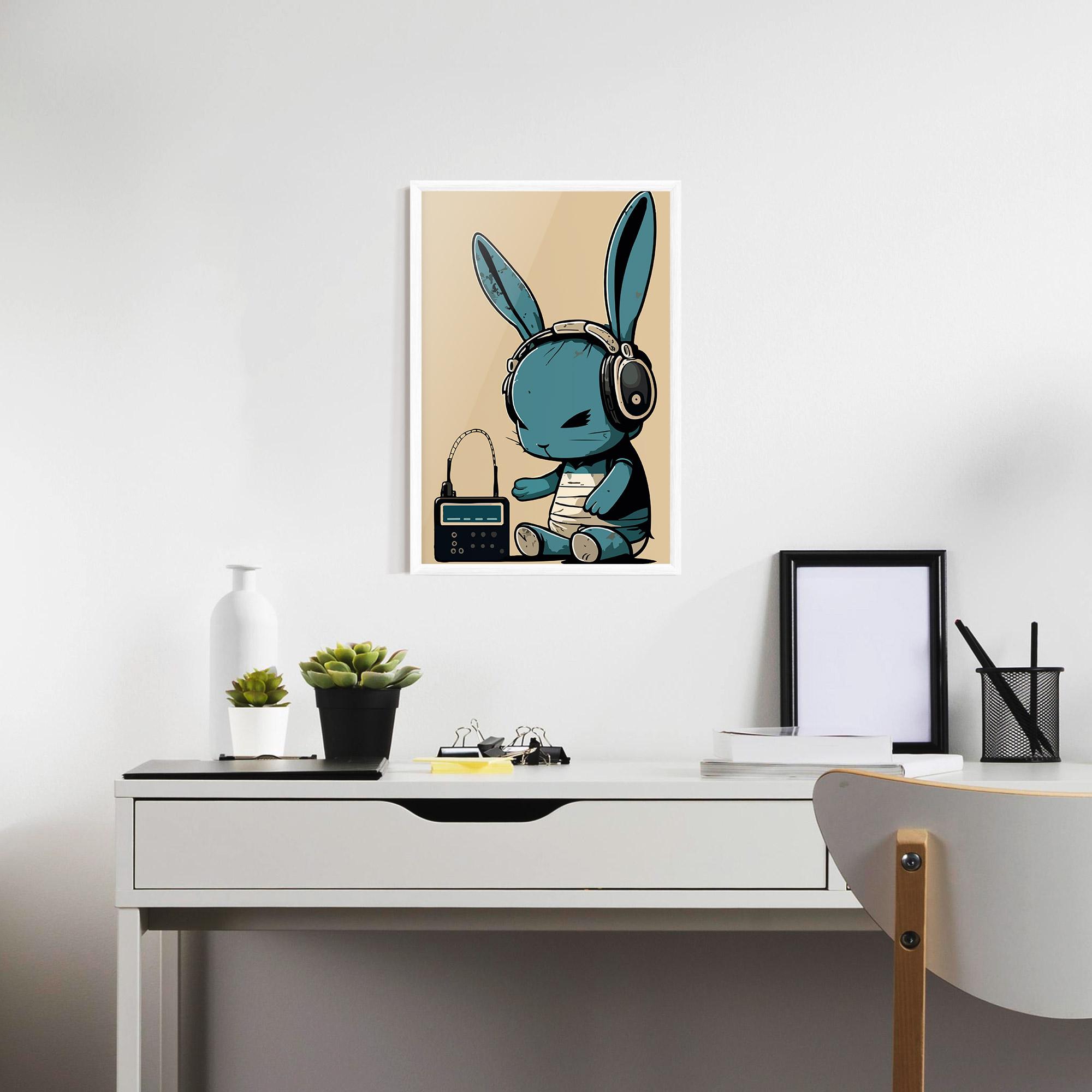 Plakat w Ramie Blue Baby Bunny mockup 7