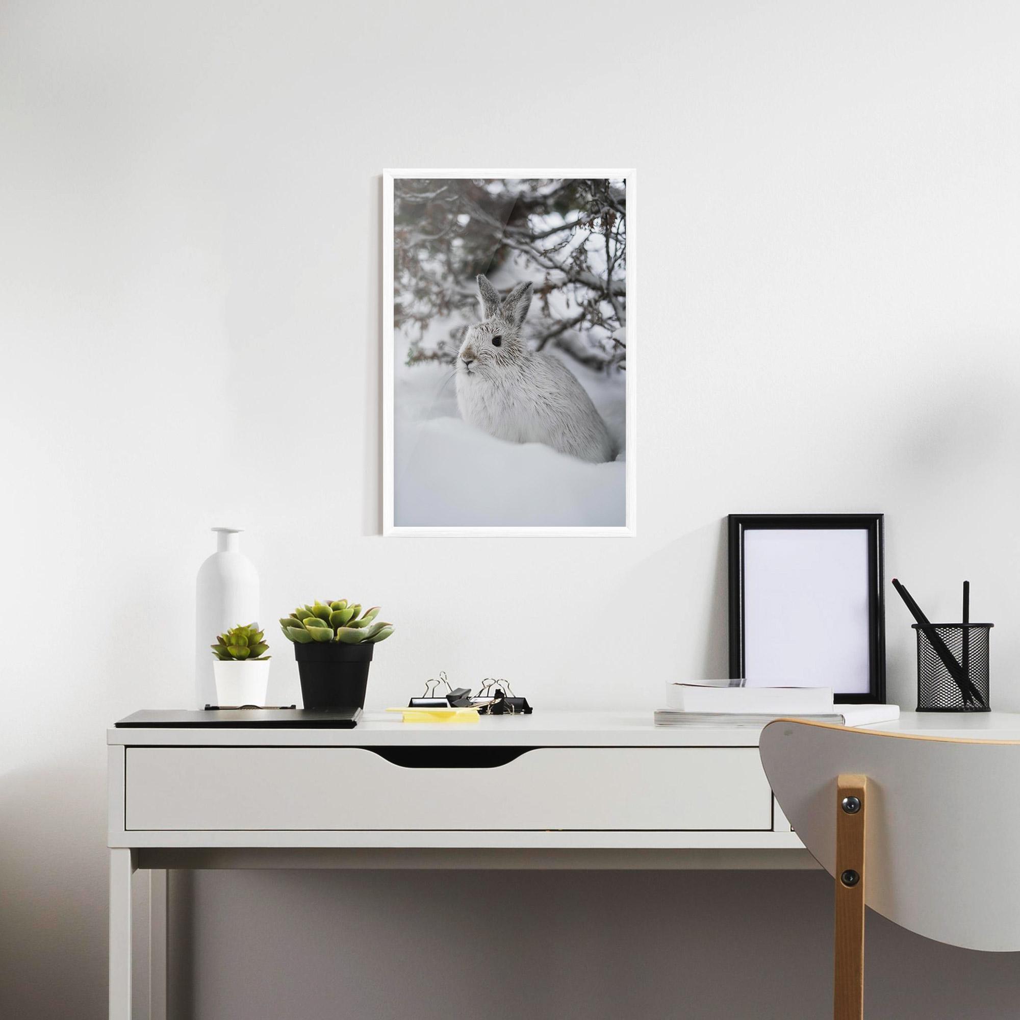 Plakat w Ramie Bunny In Snow mockup 7