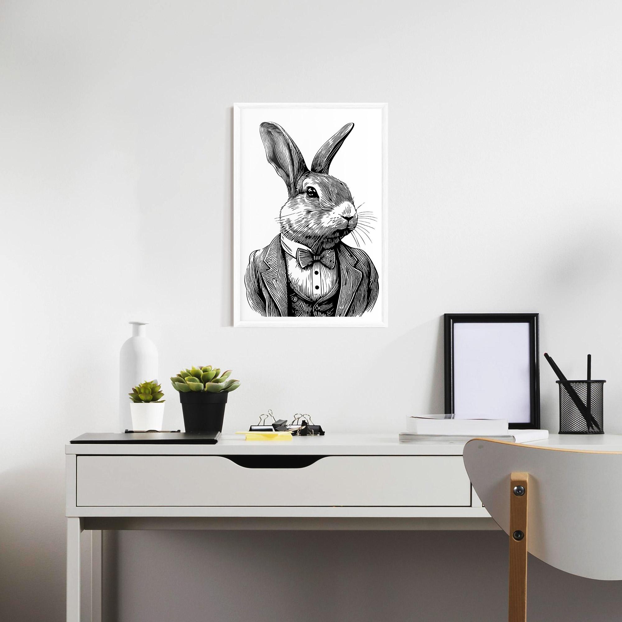 Plakat w Ramie Bunny In Suit mockup 7