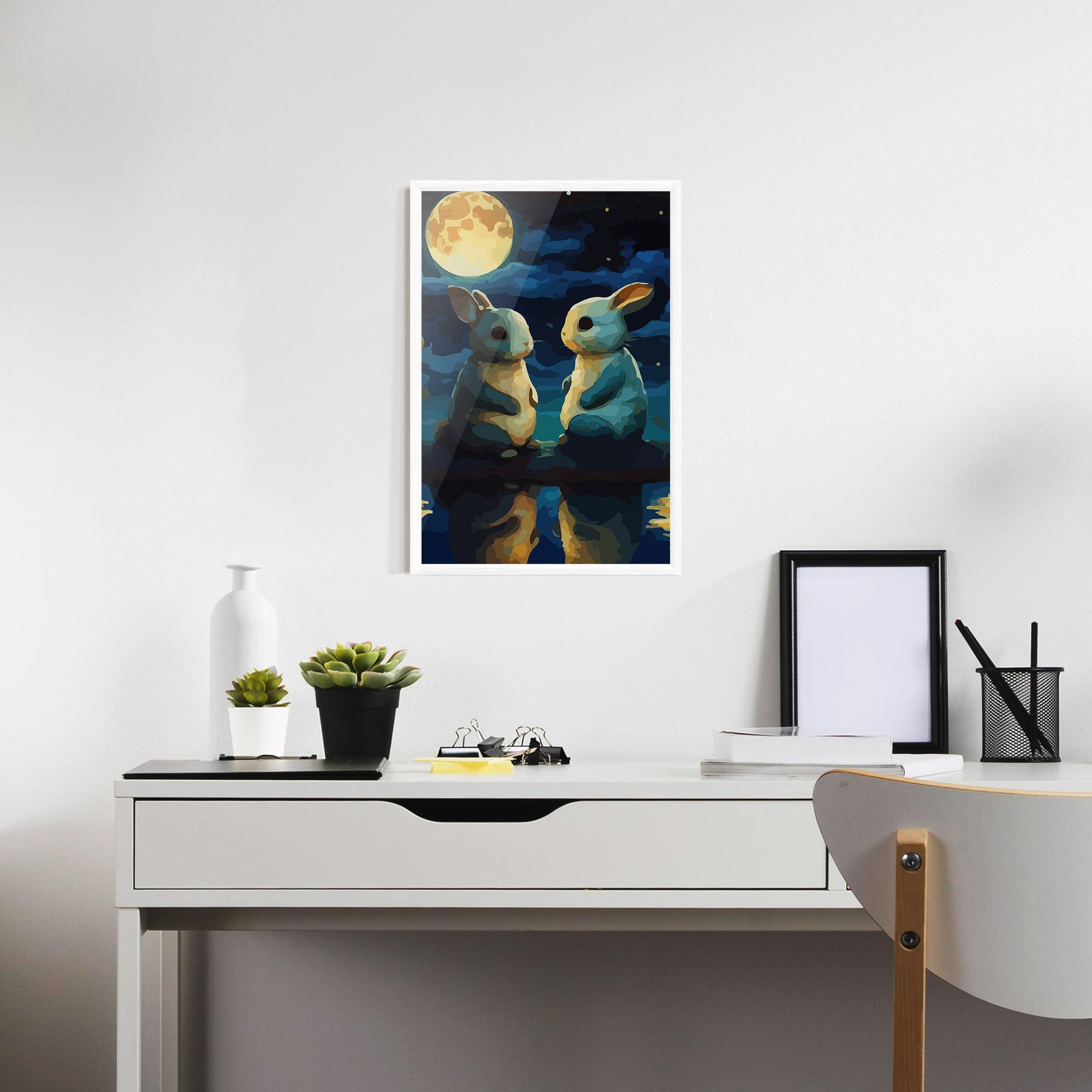 Plakat w Ramie Full Moon Bunny mockup 7