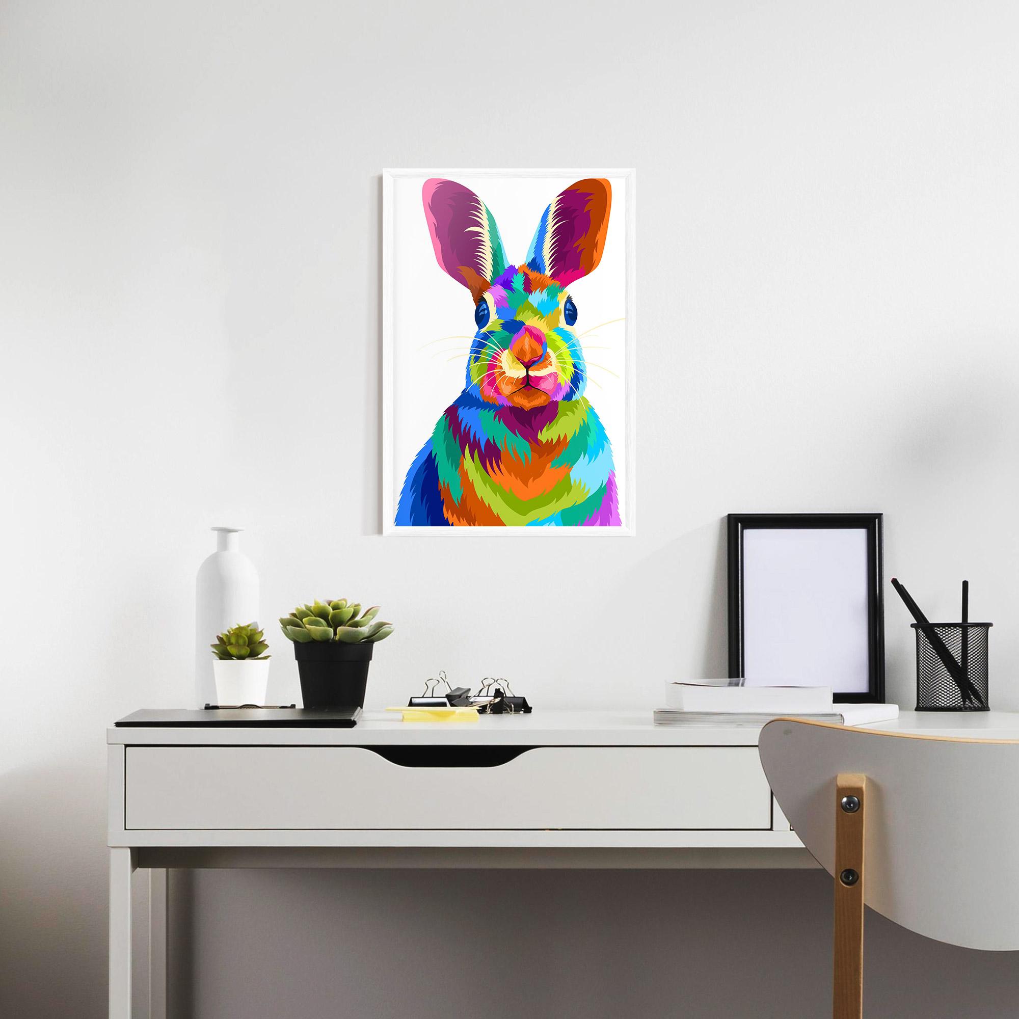Plakat w Ramie Rabbit Art Style mockup 7
