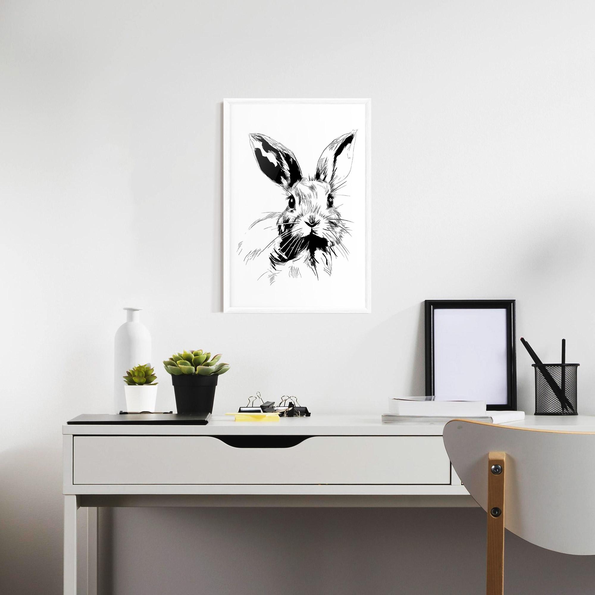 Plakat w Ramie Rabbit Looking mockup 7