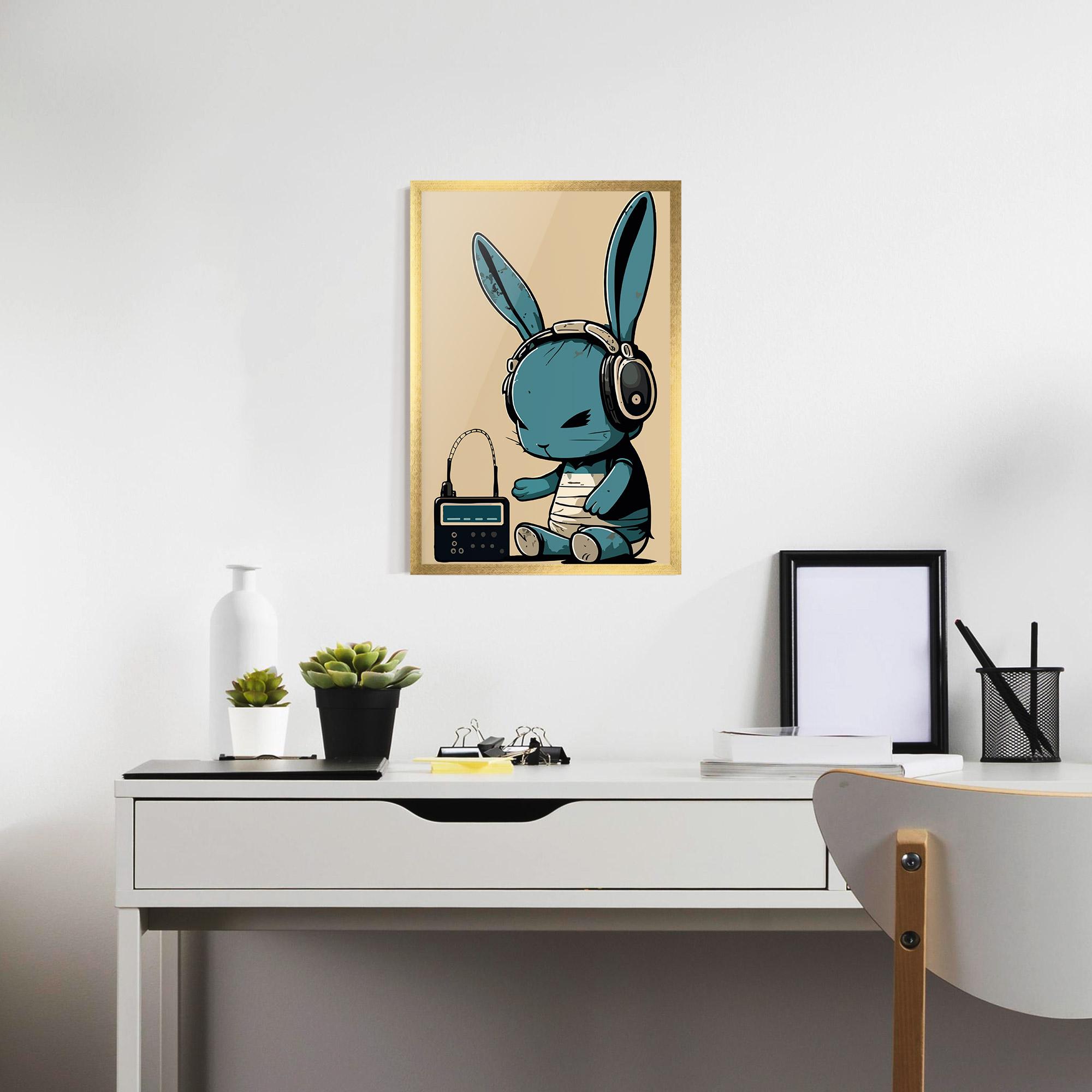 Plakat w Ramie Blue Baby Bunny mockup 7