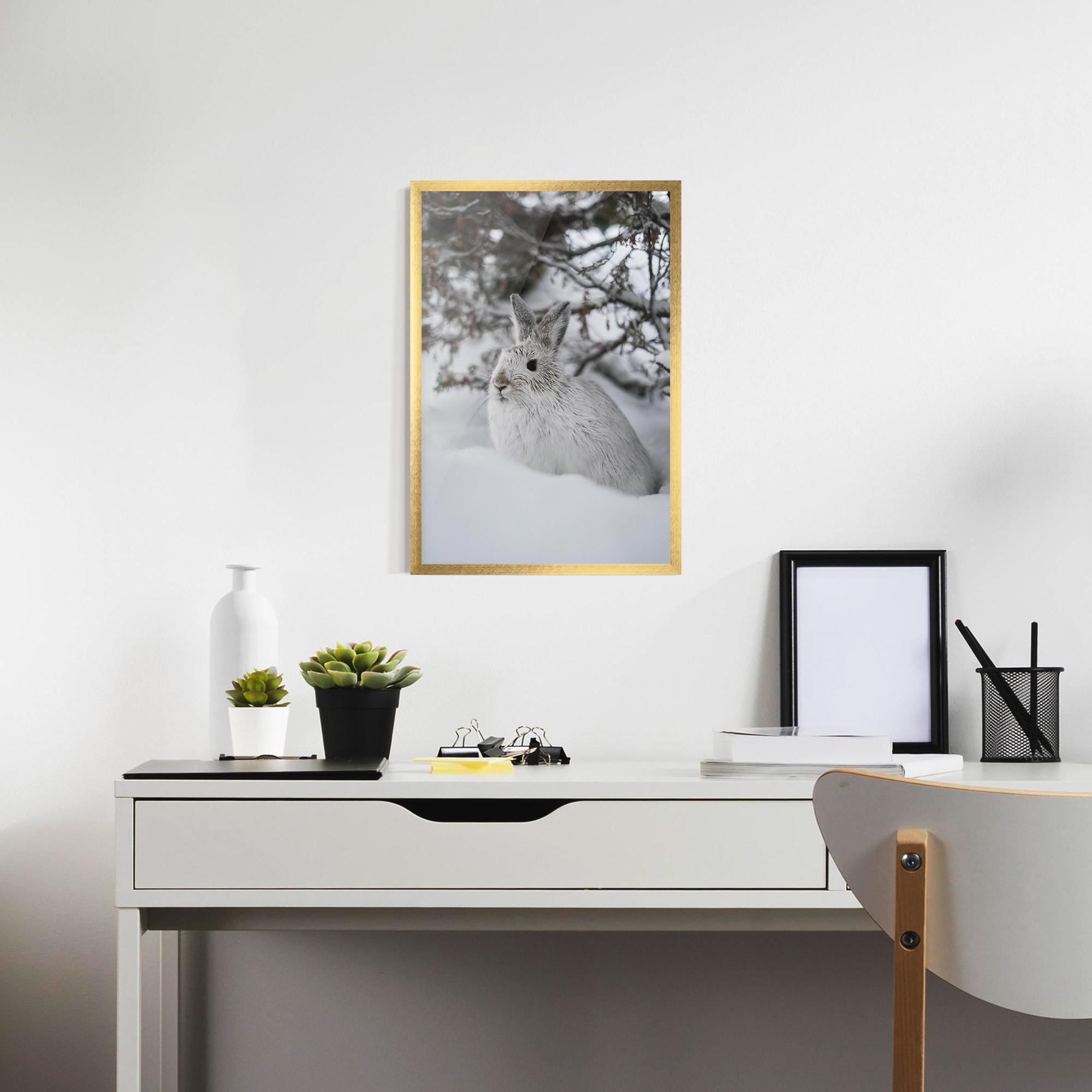 Plakat w Ramie Bunny In Snow mockup 7