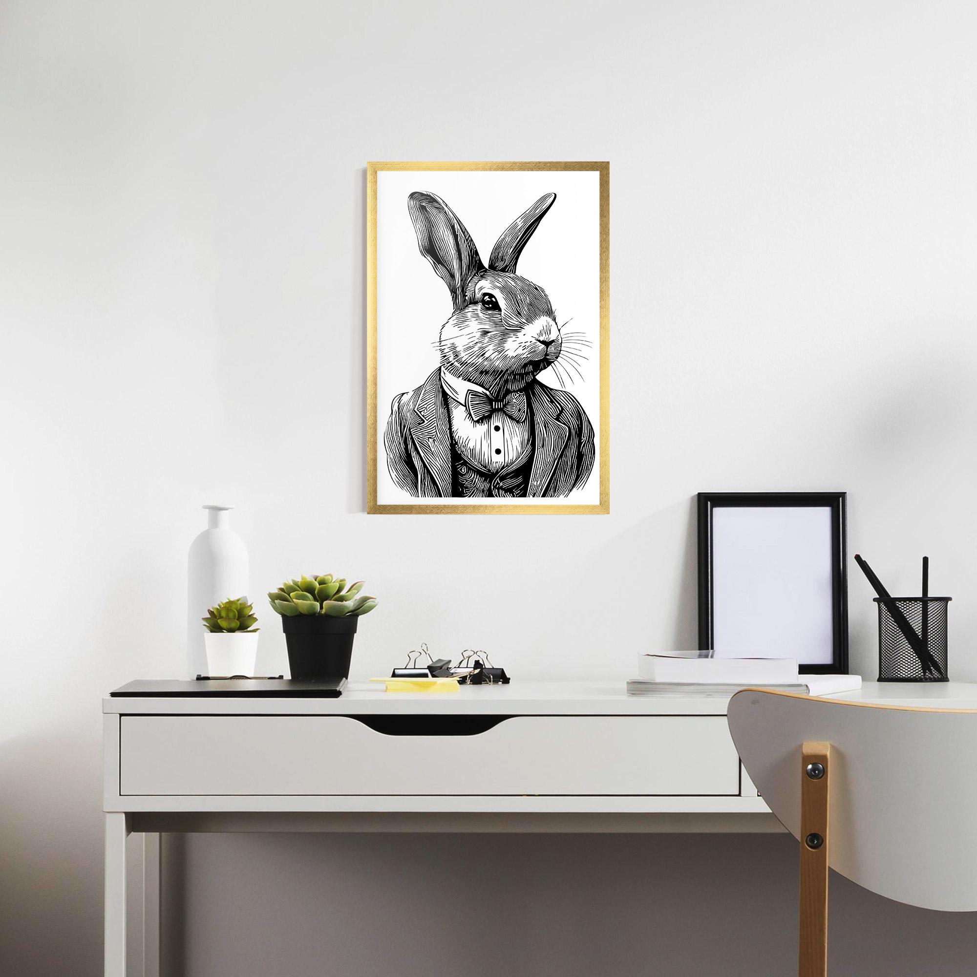 Plakat w Ramie Bunny In Suit mockup 7