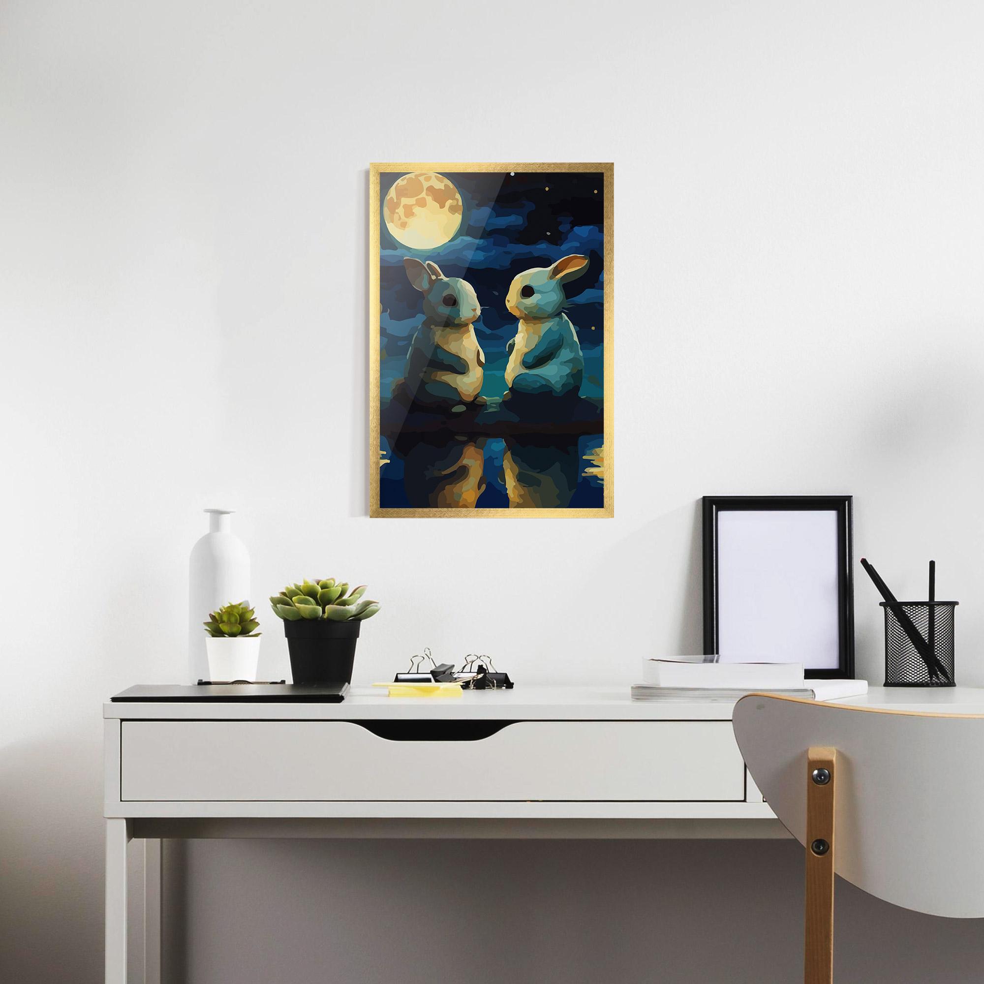 Plakat w Ramie Full Moon Bunny mockup 7