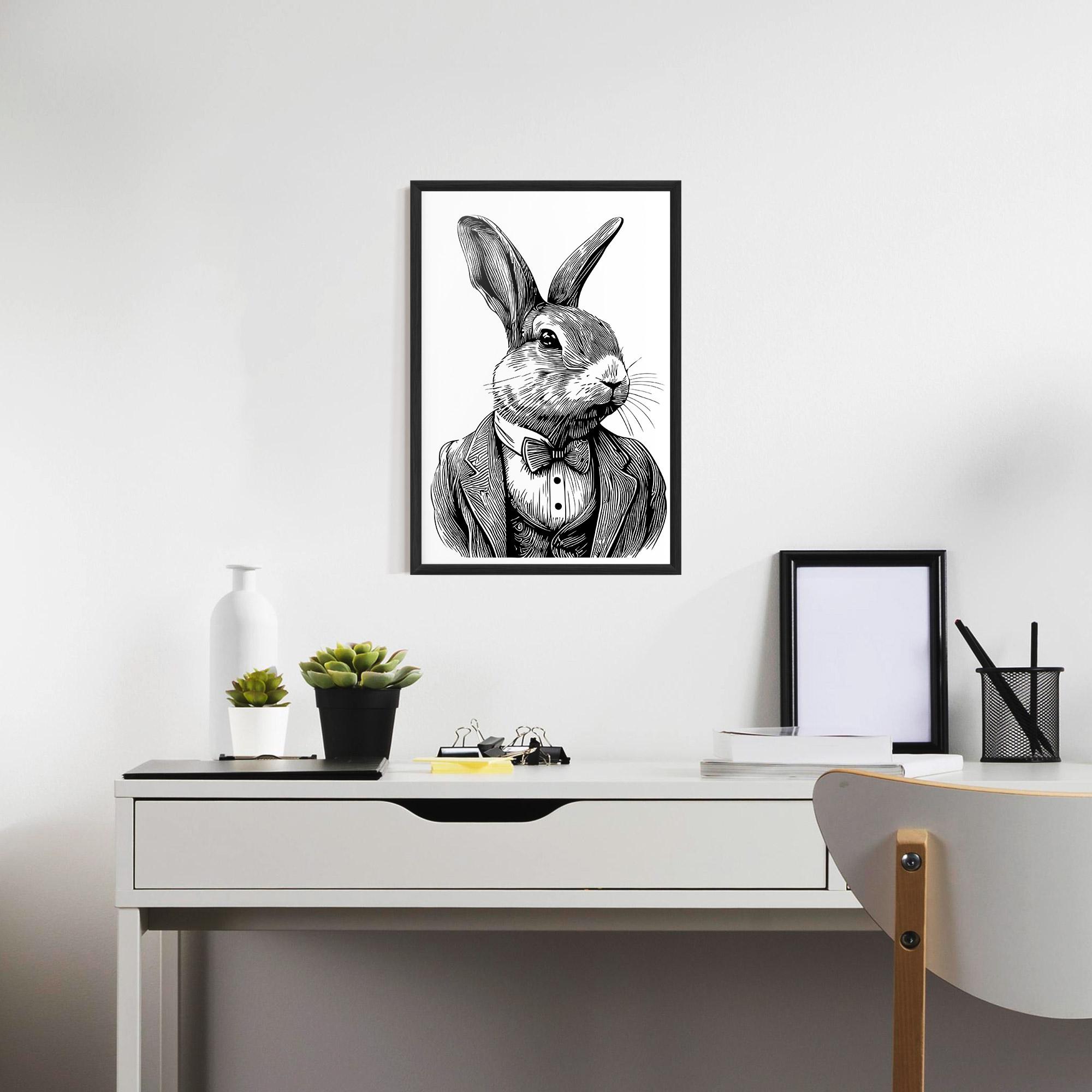 Plakat w Ramie Bunny In Suit mockup 7