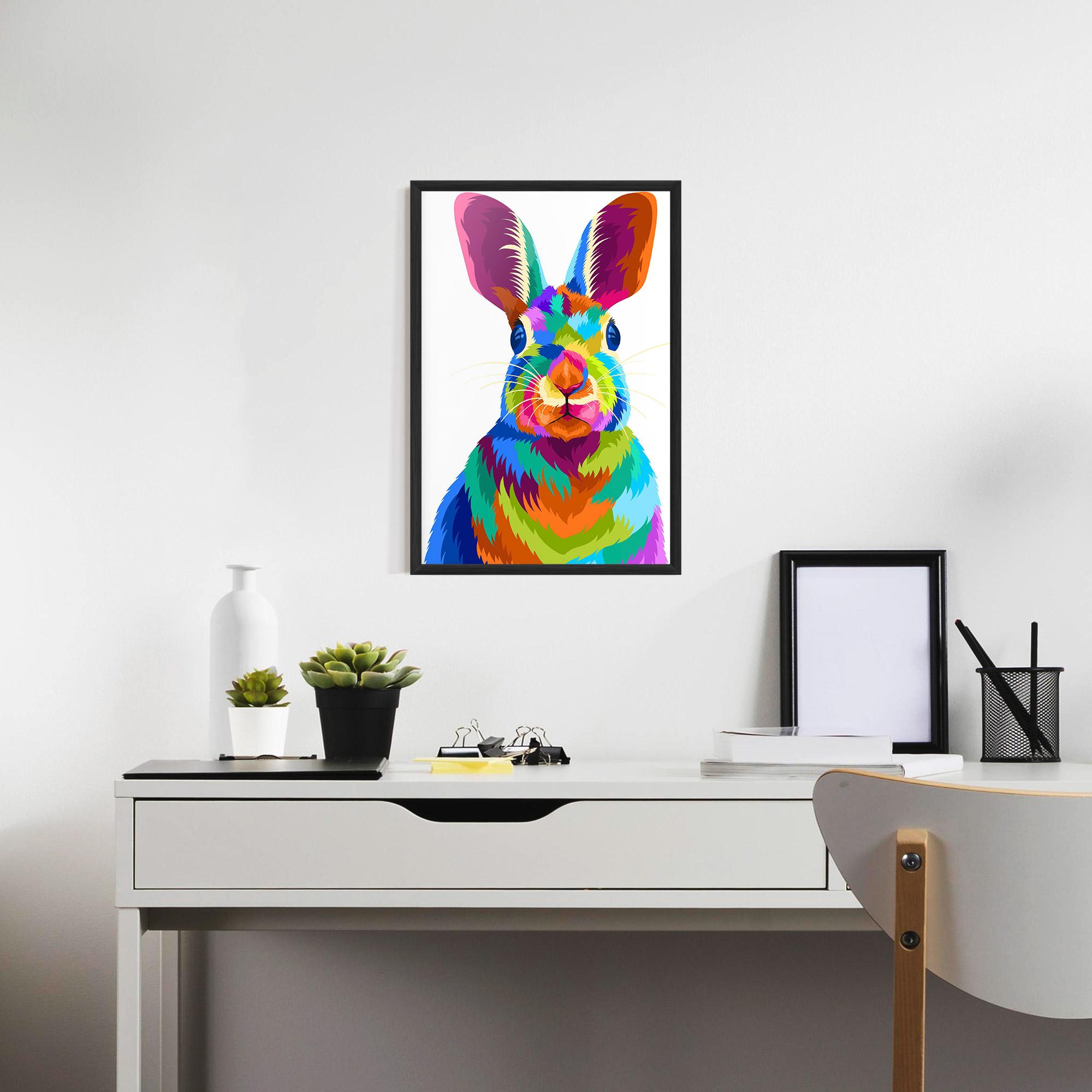 Plakat w Ramie Rabbit Art Style mockup 7