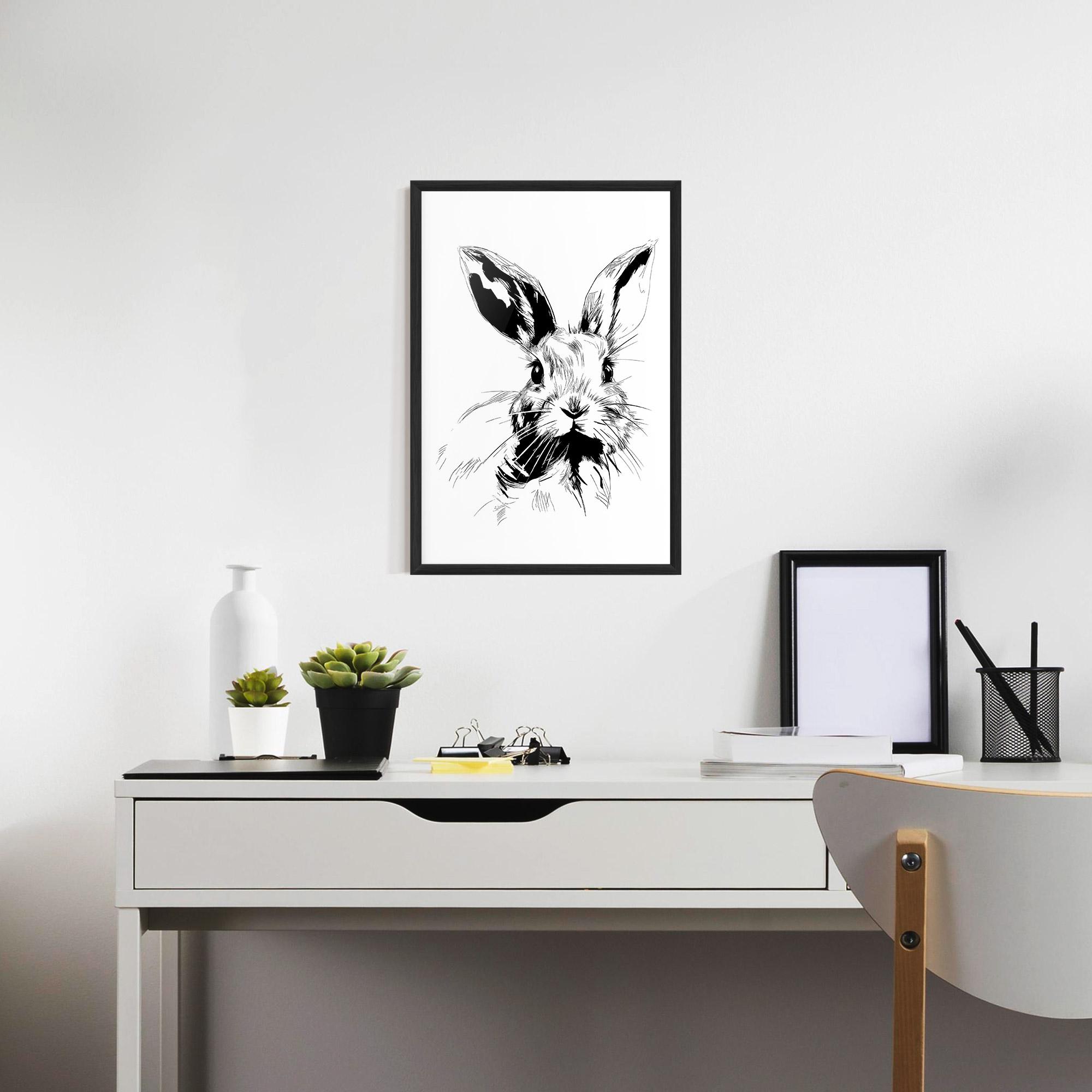 Plakat w Ramie Rabbit Looking mockup 7
