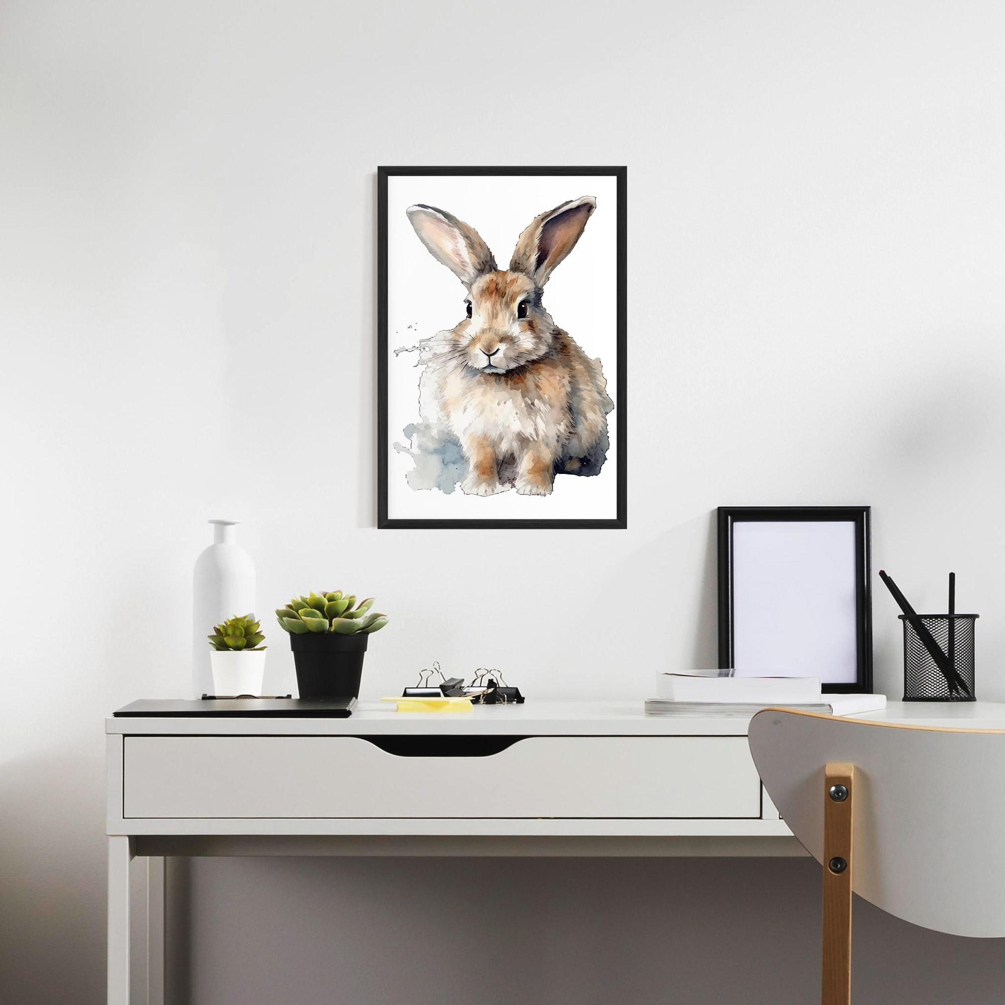 Plakat w Ramie Watercolor Cute Bunny mockup 7