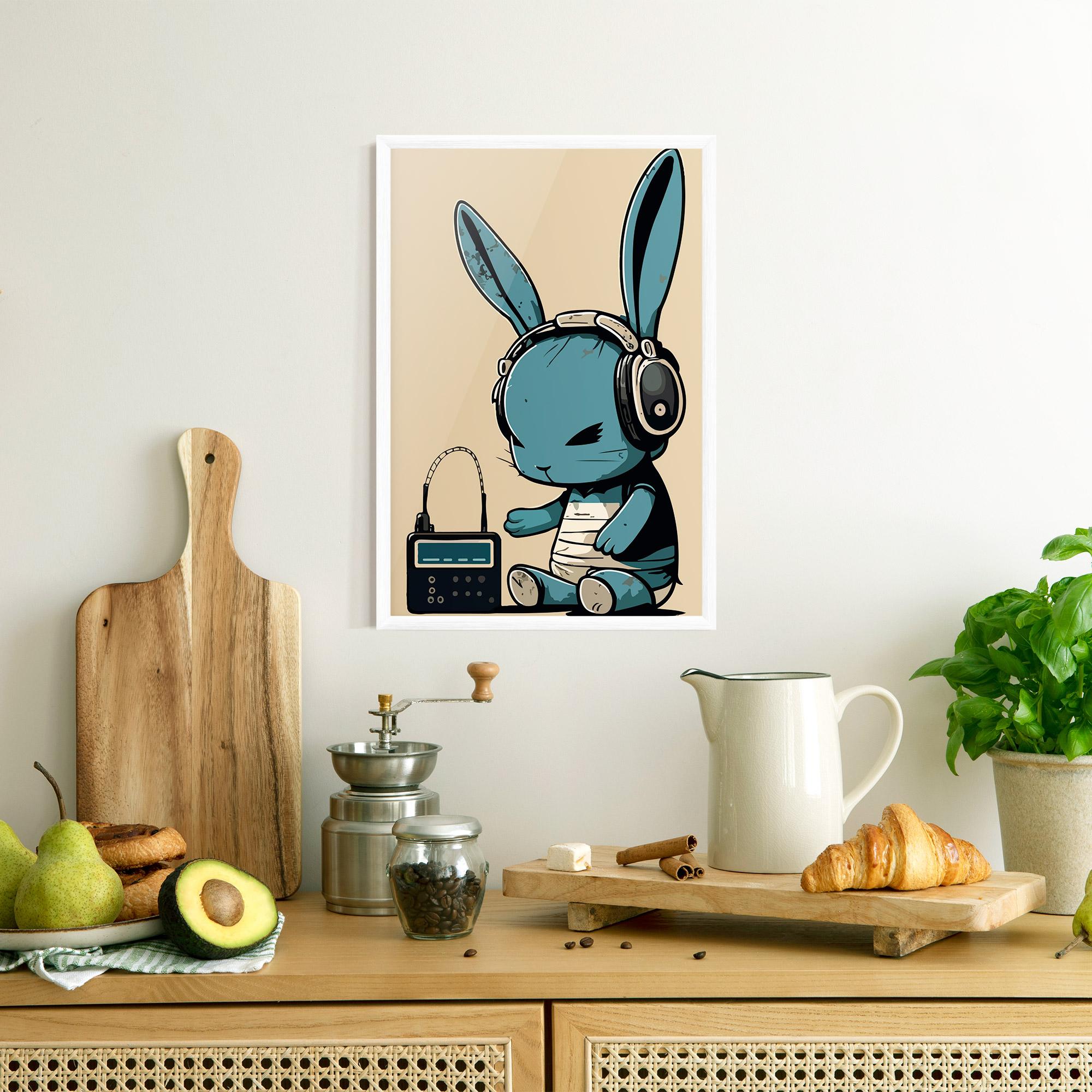 Plakat w Ramie Blue Baby Bunny mockup 8