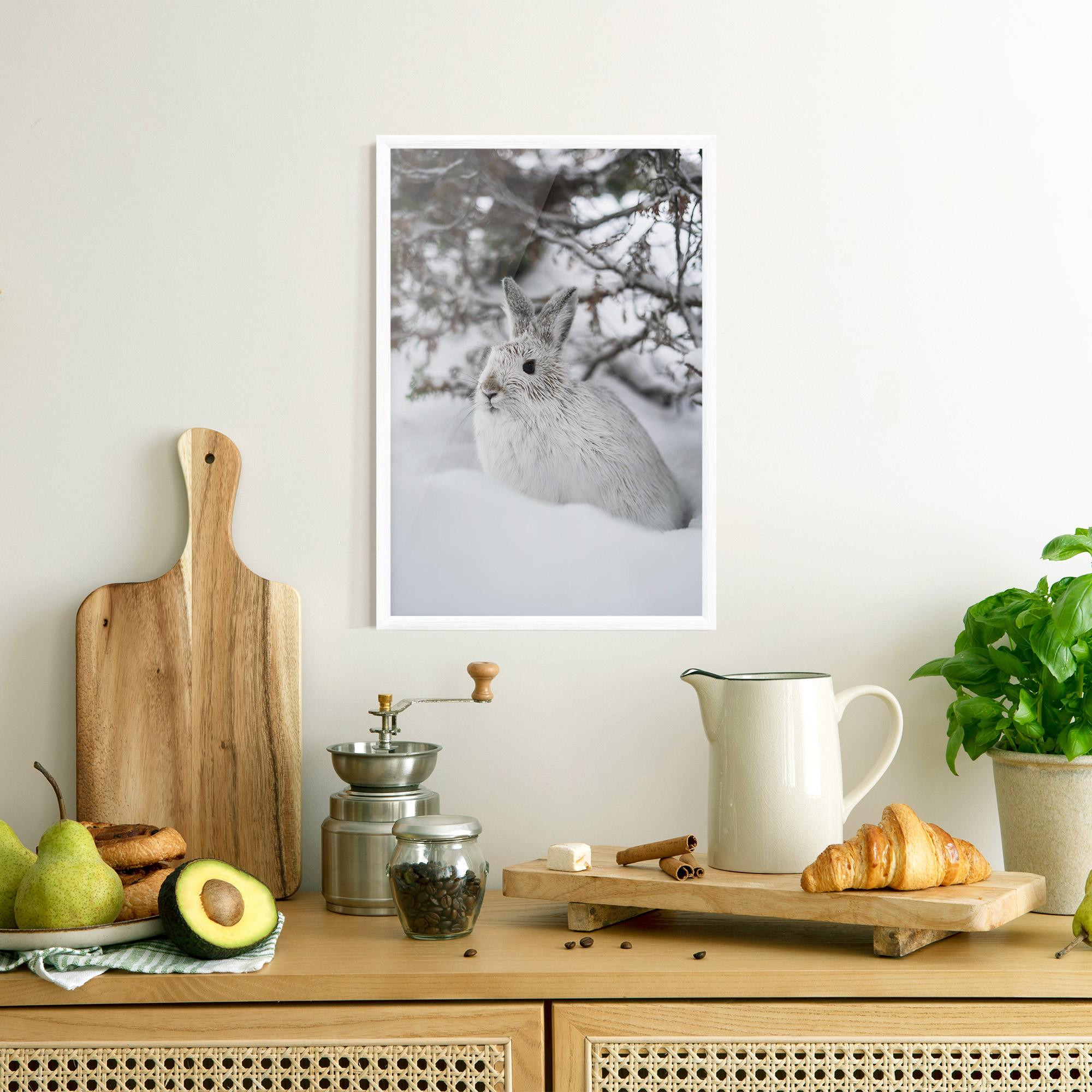 Plakat w Ramie Bunny In Snow mockup 8