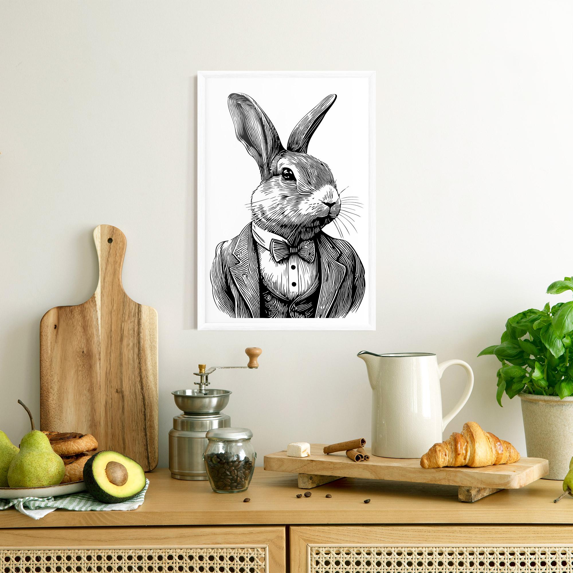 Plakat w Ramie Bunny In Suit mockup 8