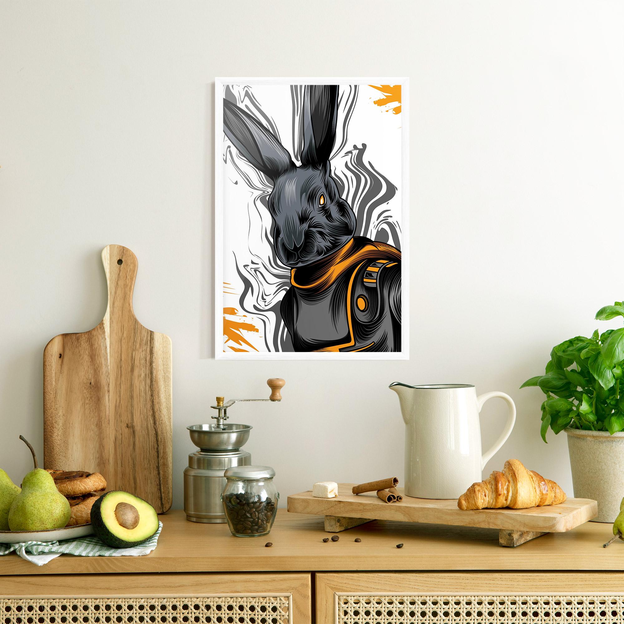 Plakat w Ramie Cyborg Yellow Bunny mockup 8