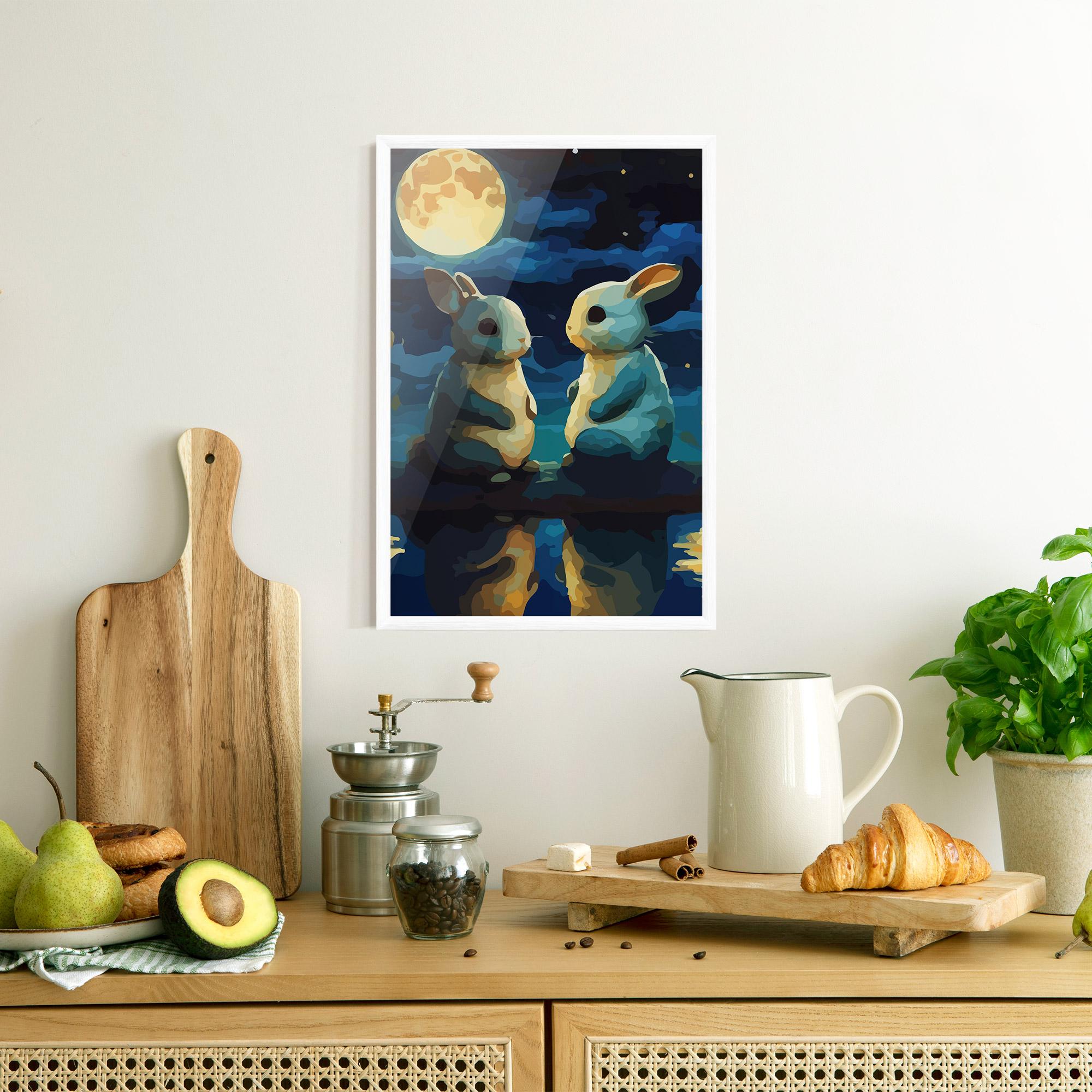 Plakat w Ramie Full Moon Bunny mockup 8