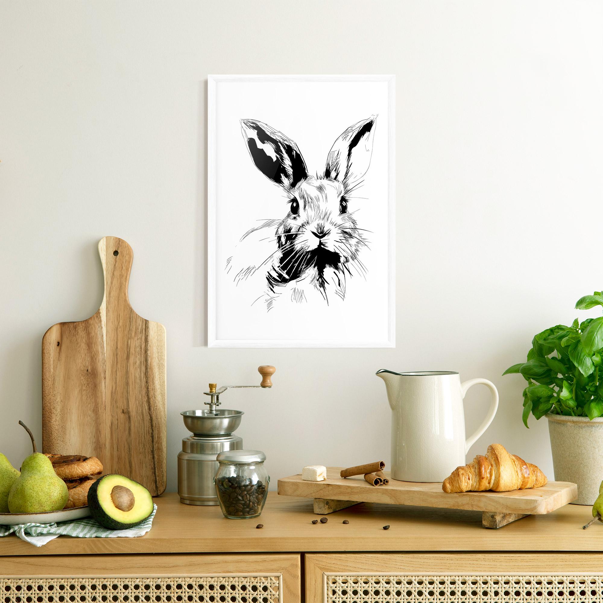 Plakat w Ramie Rabbit Looking mockup 8