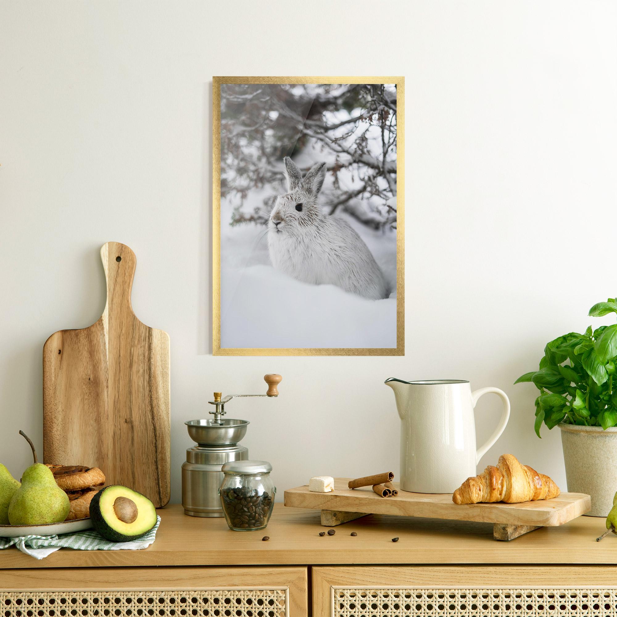 Plakat w Ramie Bunny In Snow mockup 8