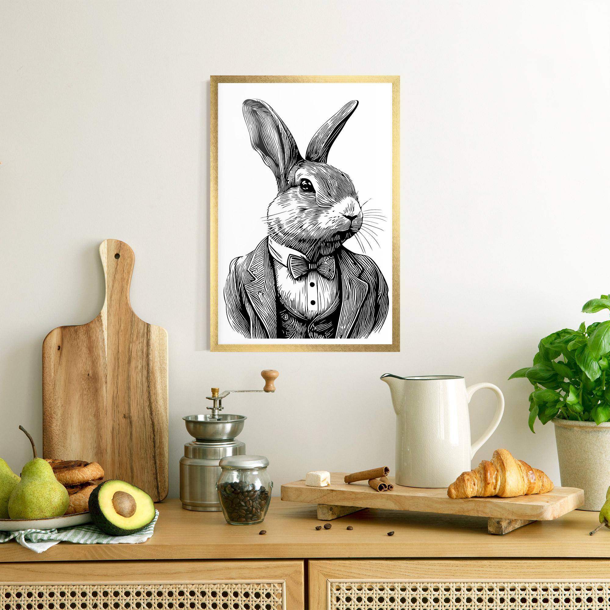 Plakat w Ramie Bunny In Suit mockup 8