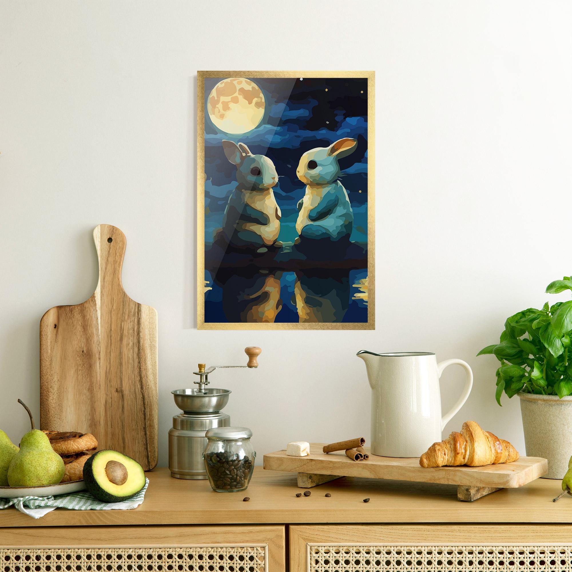 Plakat w Ramie Full Moon Bunny mockup 8