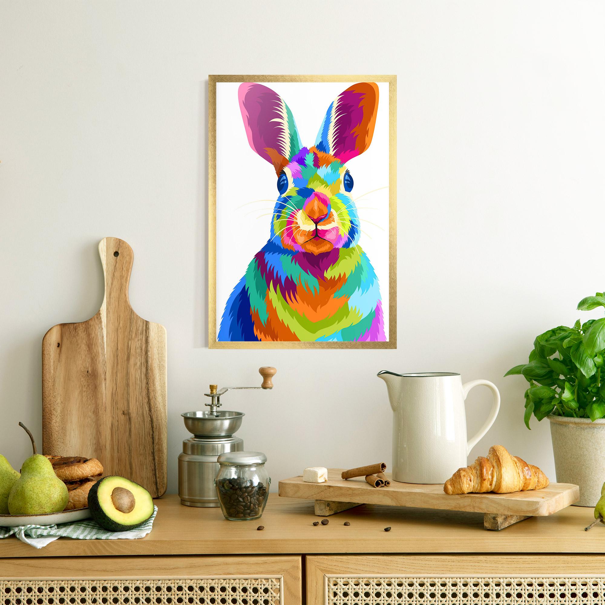 Plakat w Ramie Rabbit Art Style mockup 8