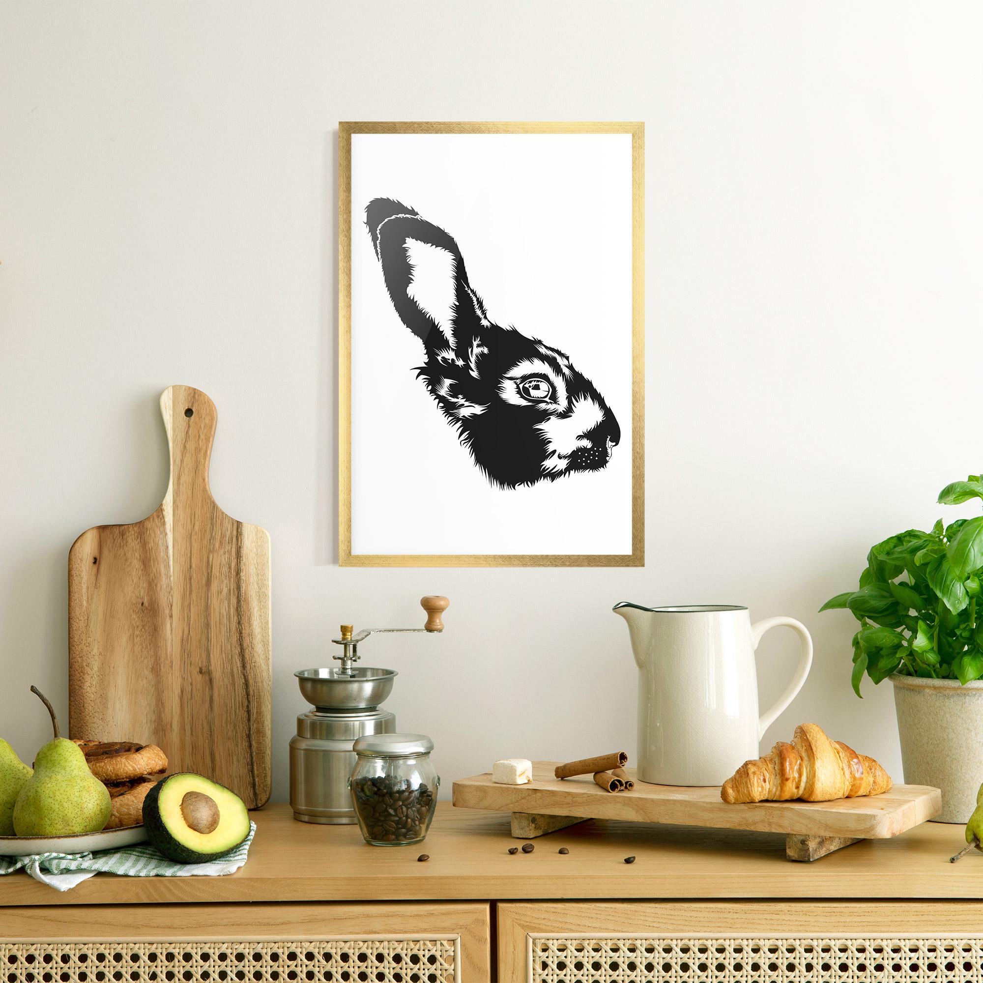 Plakat w Ramie Rabbit Head mockup 8