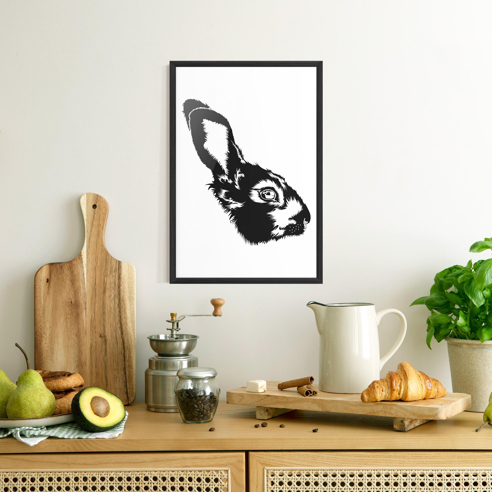 Plakat w Ramie Rabbit Head mockup 8