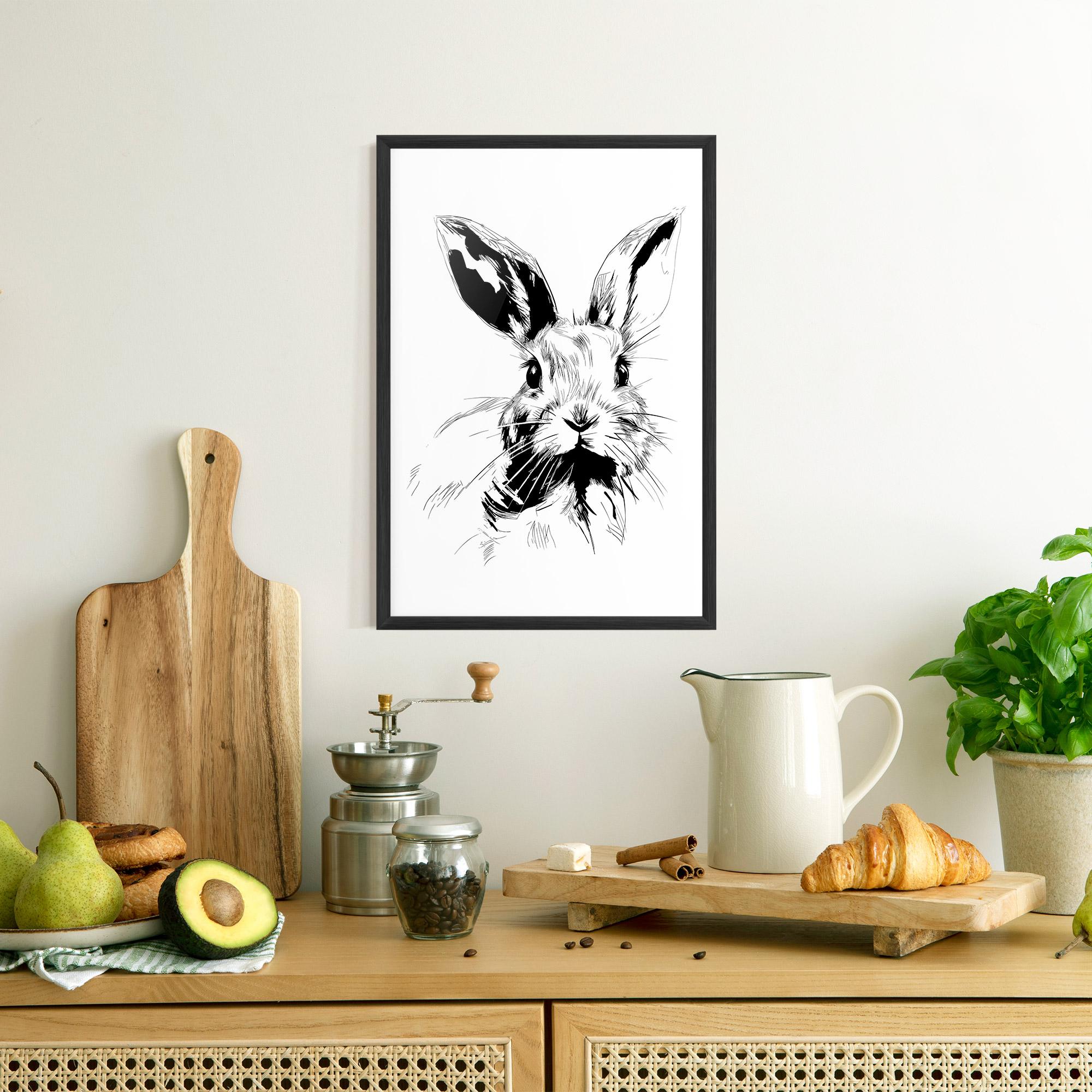 Plakat w Ramie Rabbit Looking mockup 8