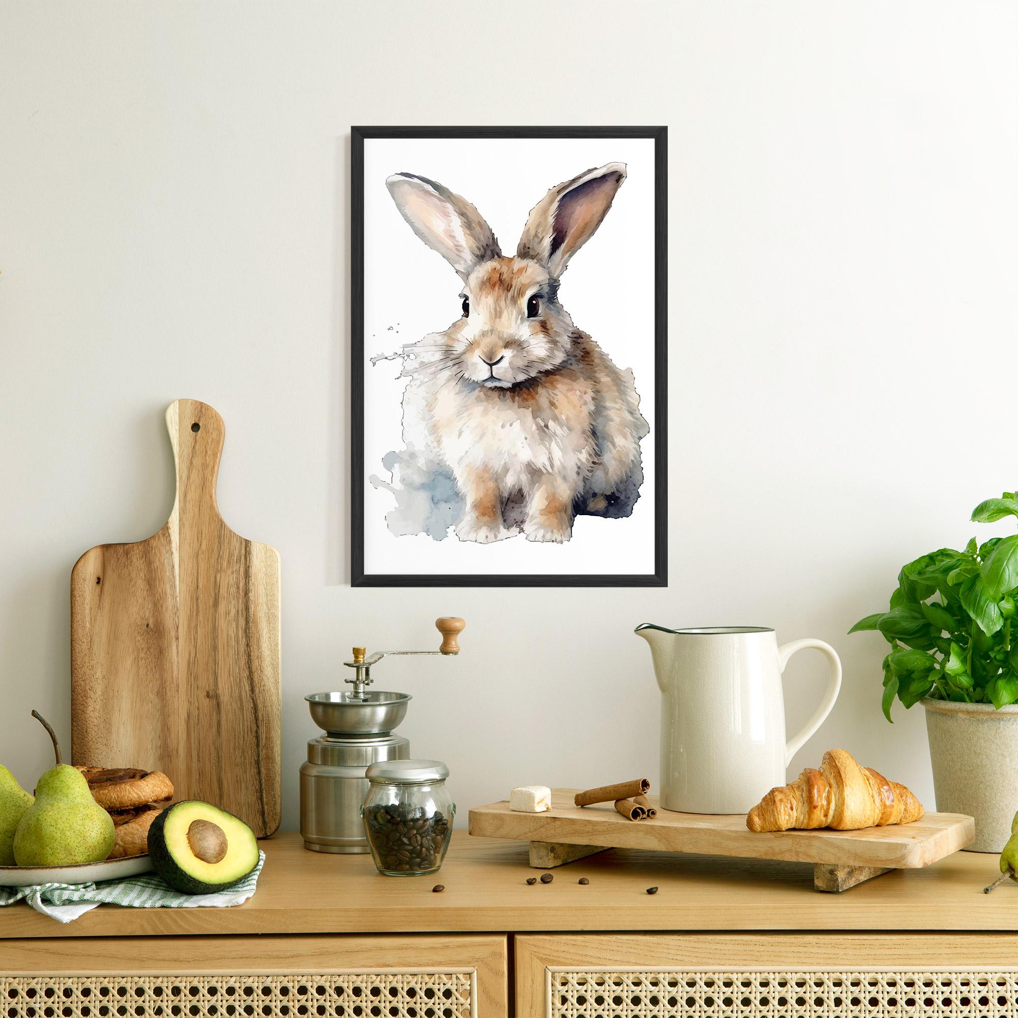 Plakat w Ramie Watercolor Cute Bunny mockup 8