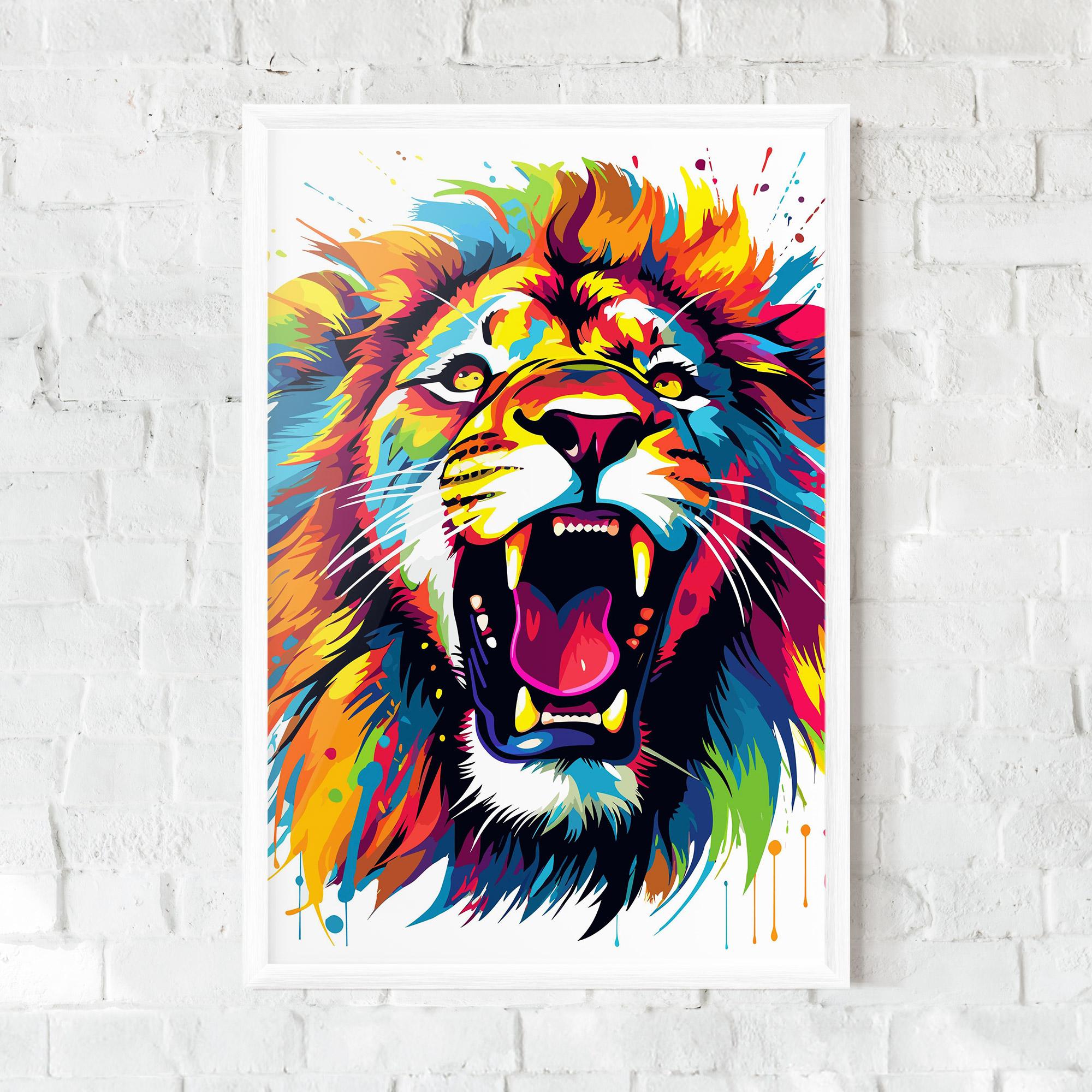 Plakat w Ramie Angry Lion Mix mockup 0