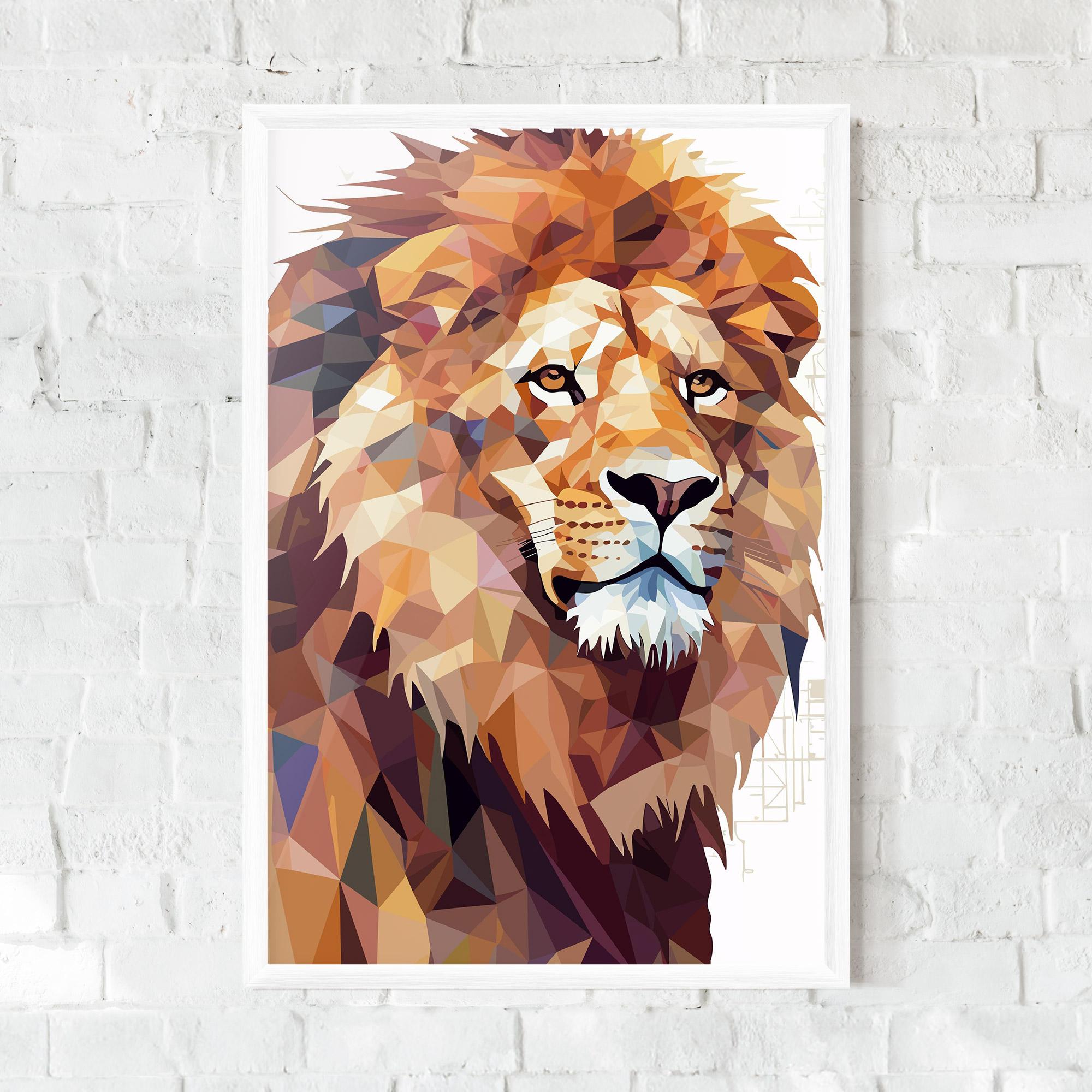 Plakat w Ramie Artistic Lion Head mockup 0