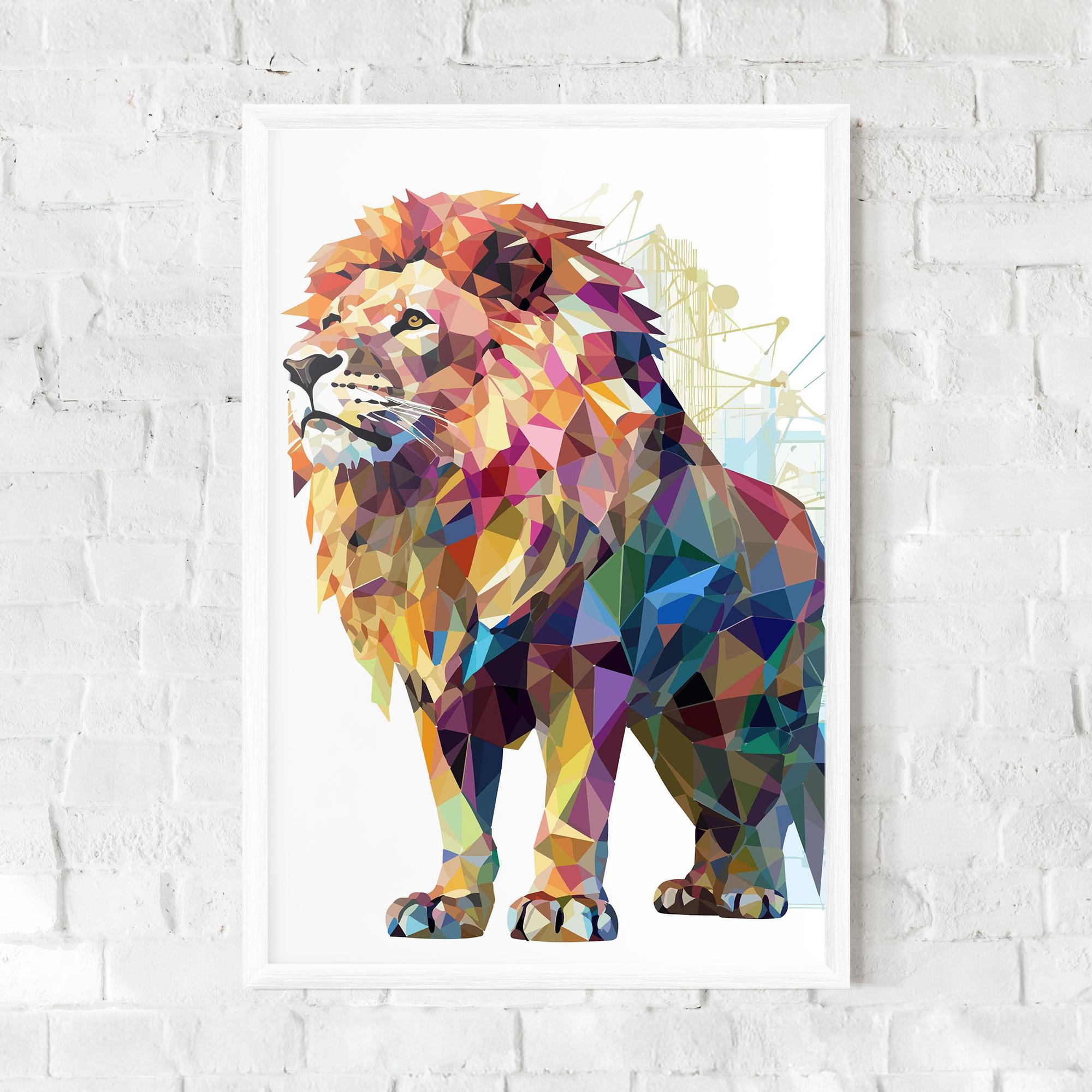 Plakat w Ramie Artistic Lion mockup 0
