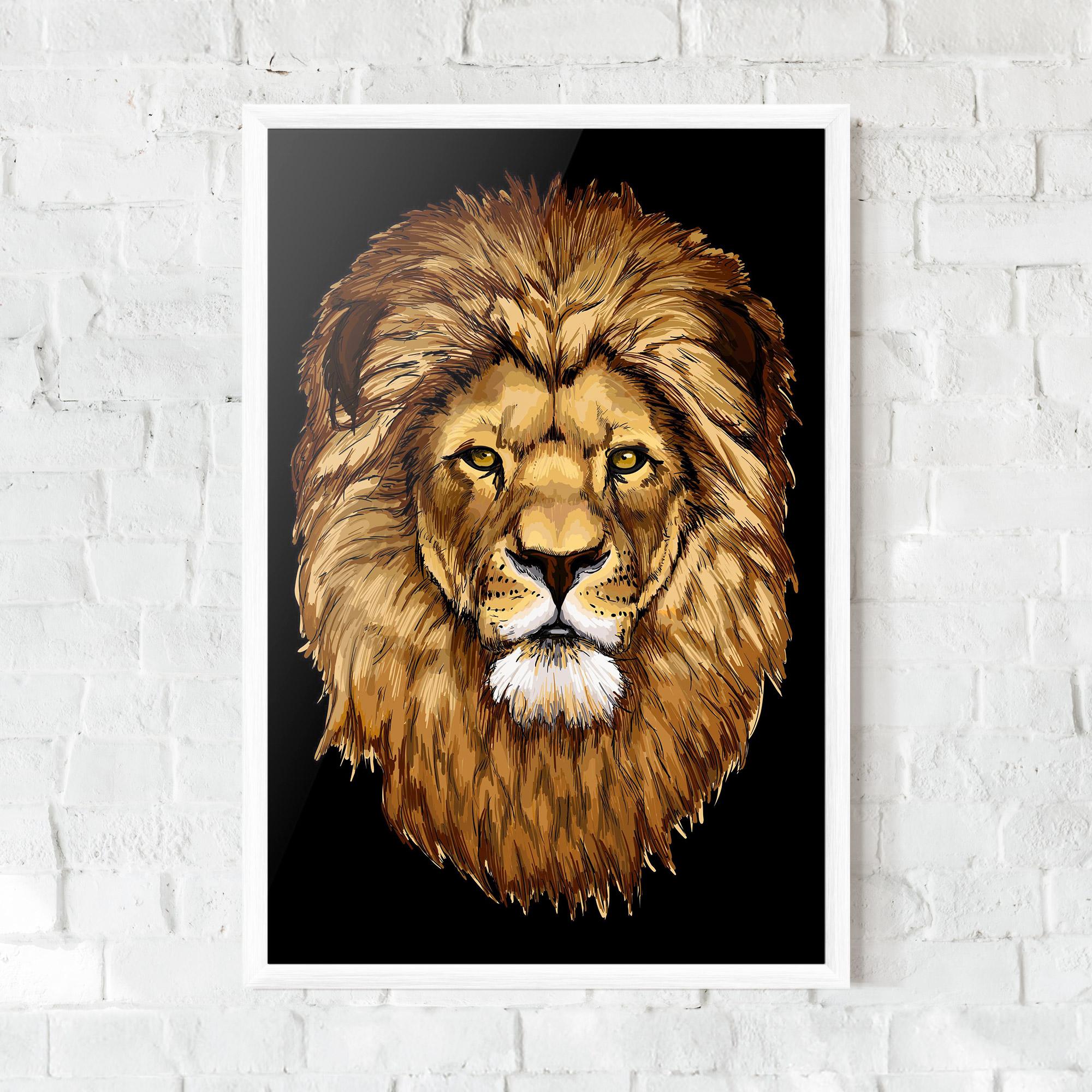 Plakat w Ramie Lion Head mockup 0