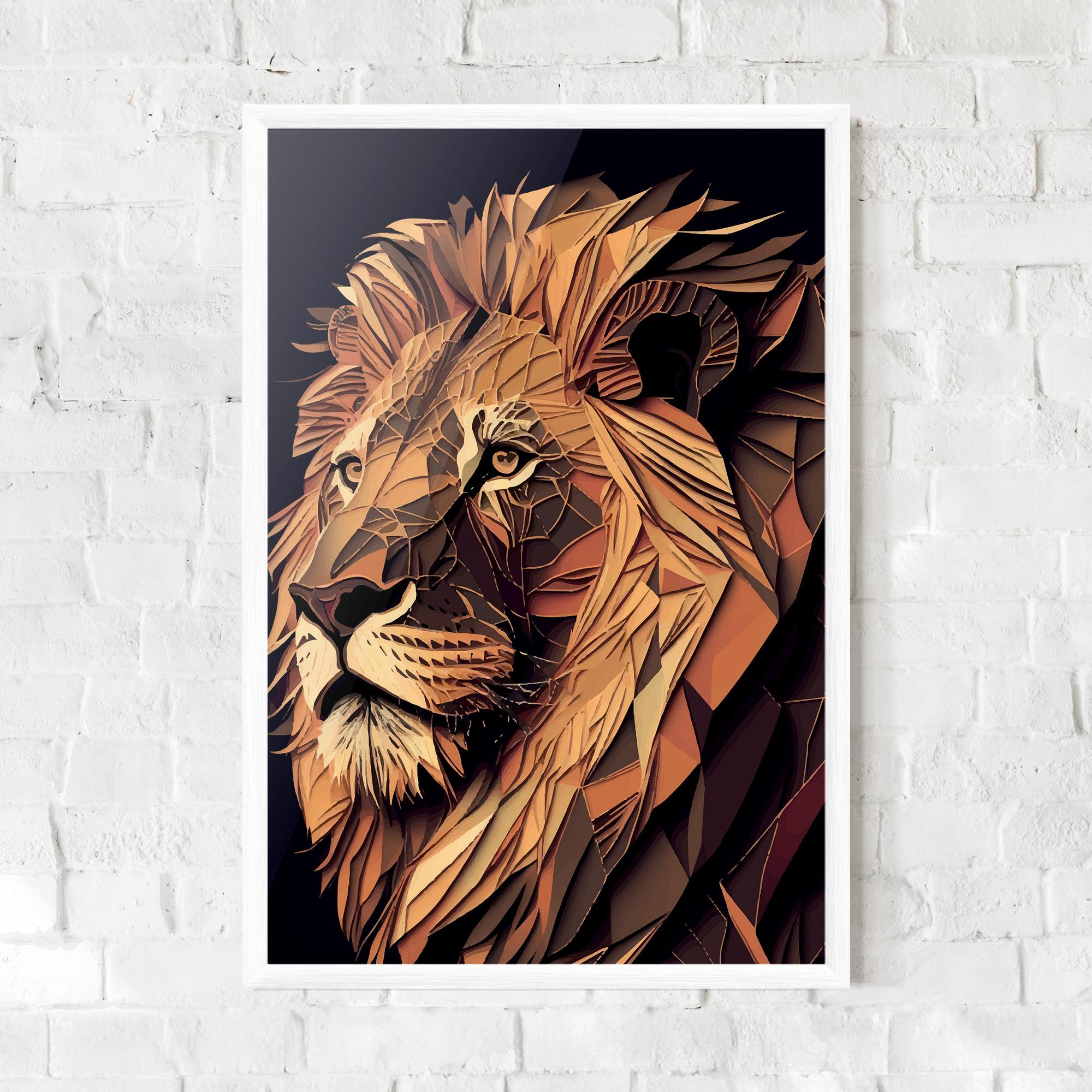 Plakat w Ramie Orange Mix Lion mockup 0