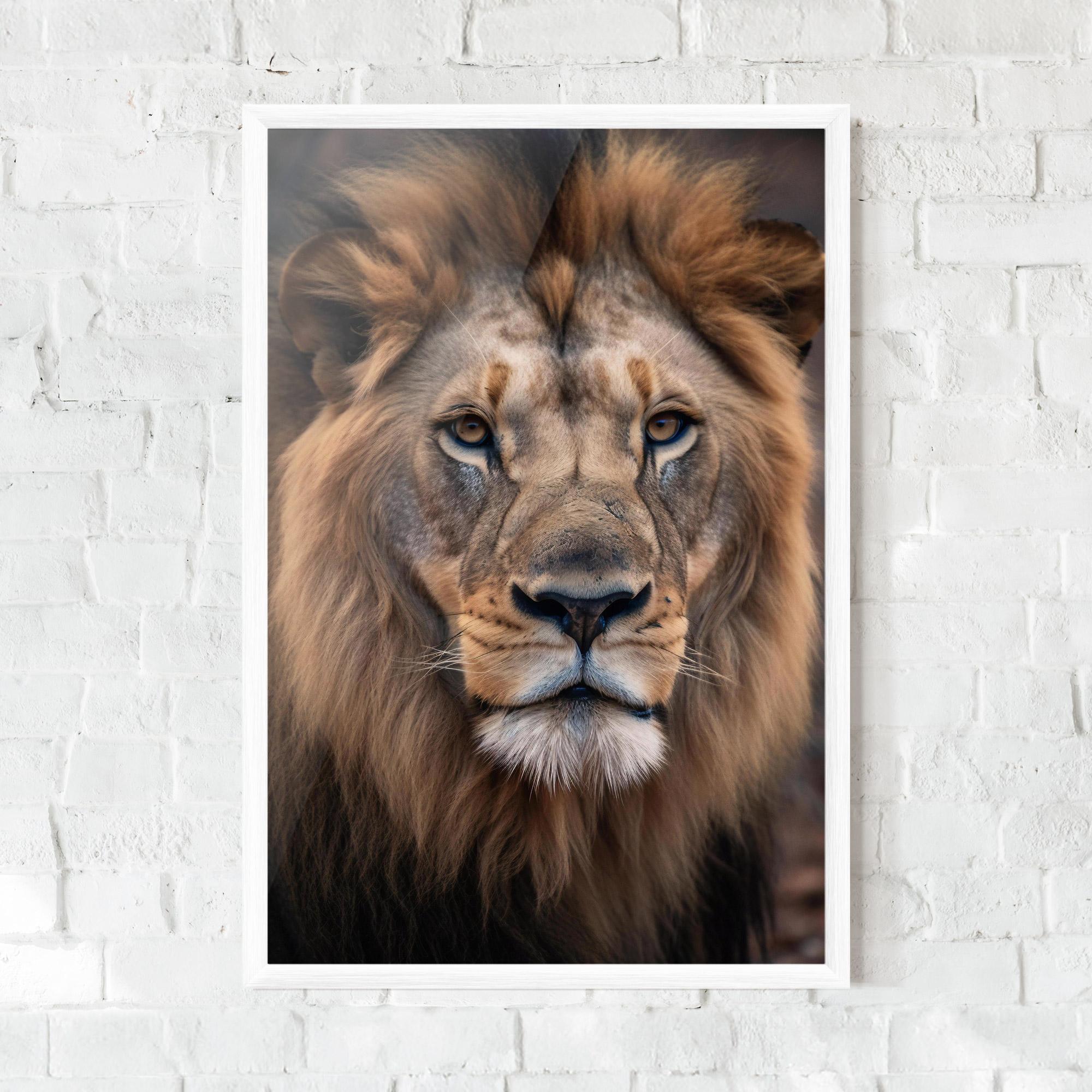 Plakat w Ramie Wild Lion View mockup 0