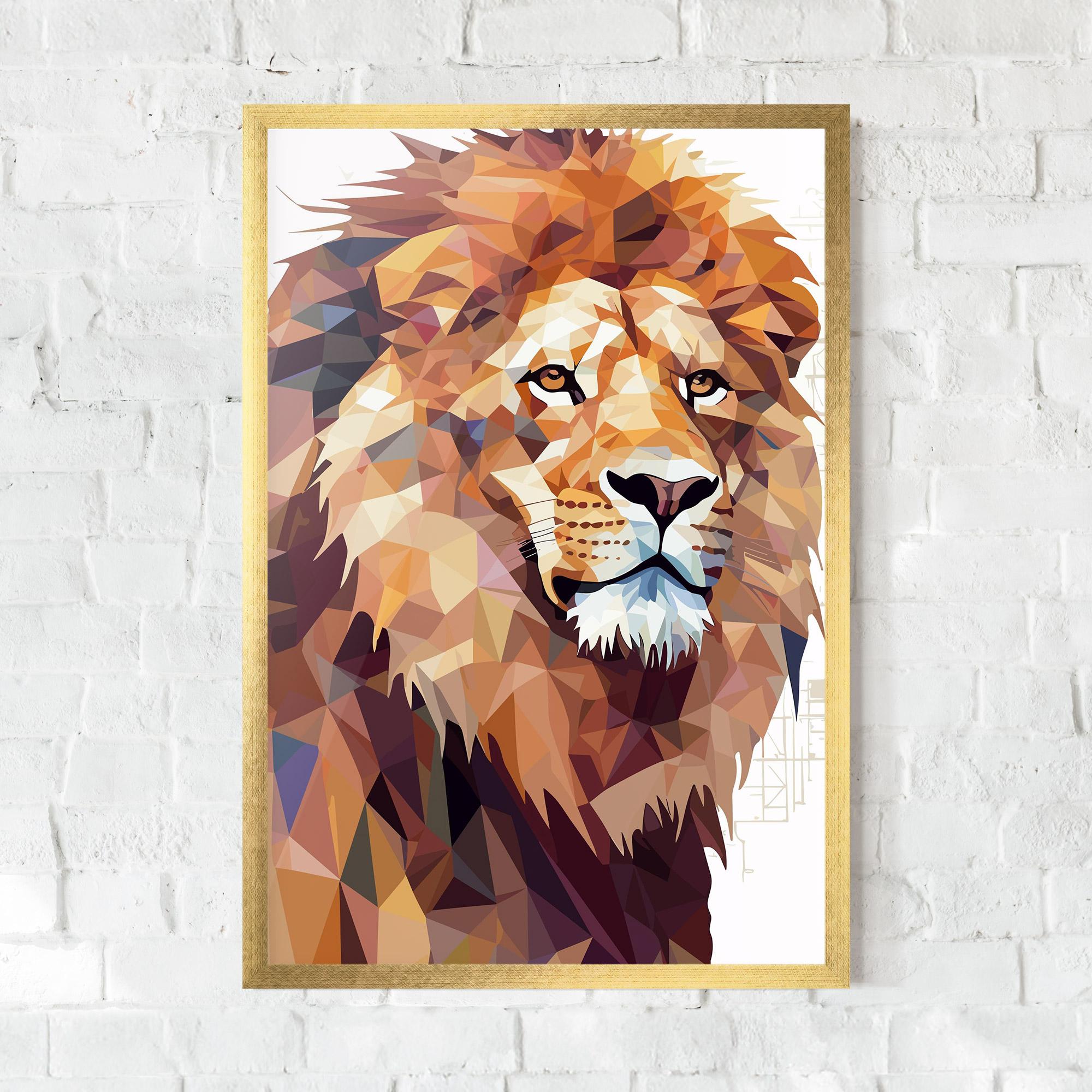 Plakat w Ramie Artistic Lion Head mockup 0