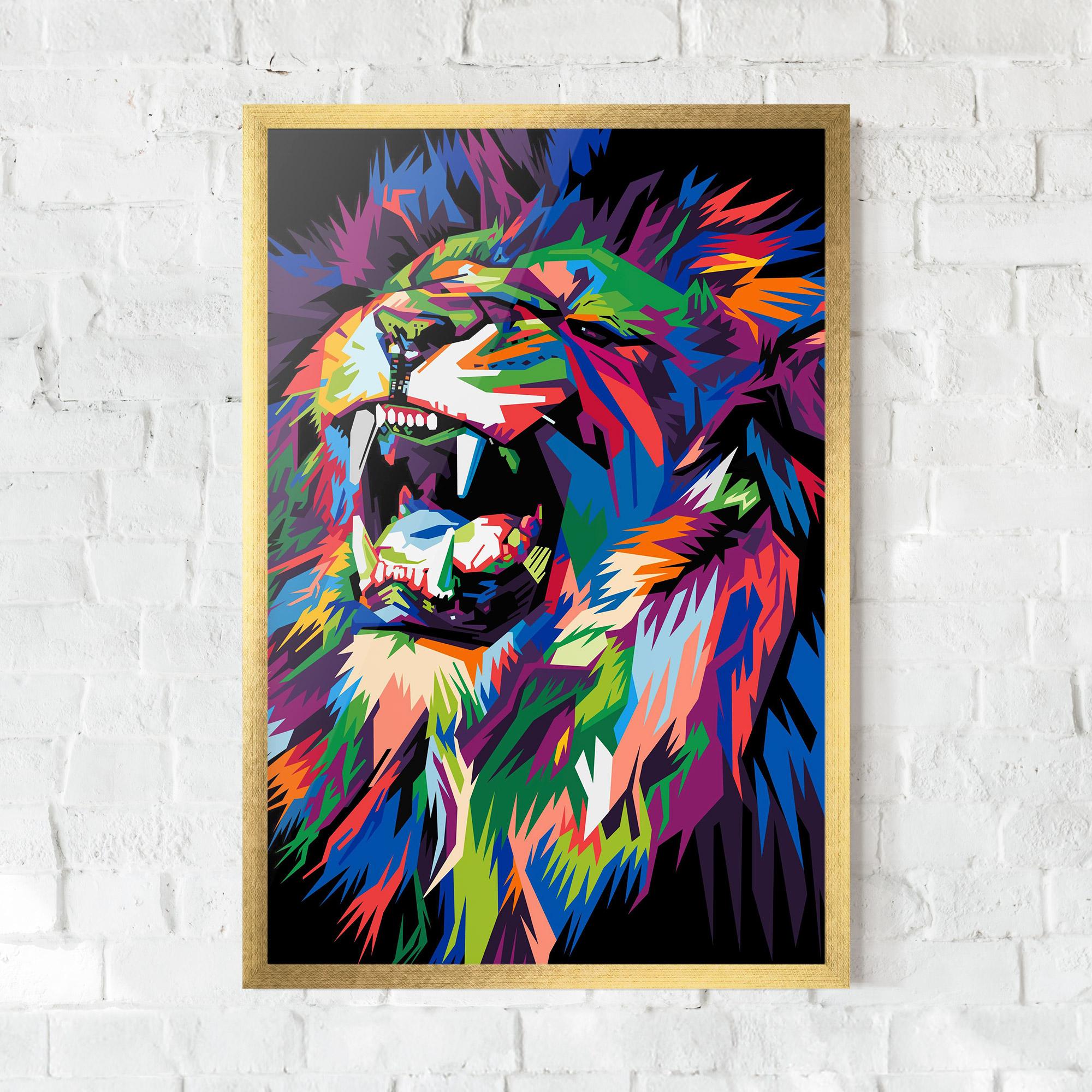 Plakat w Ramie Beautiful Lion mockup 0