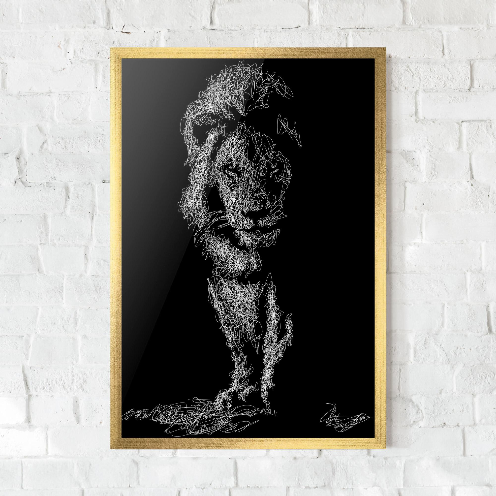 Plakat w Ramie Lion Signature mockup 0