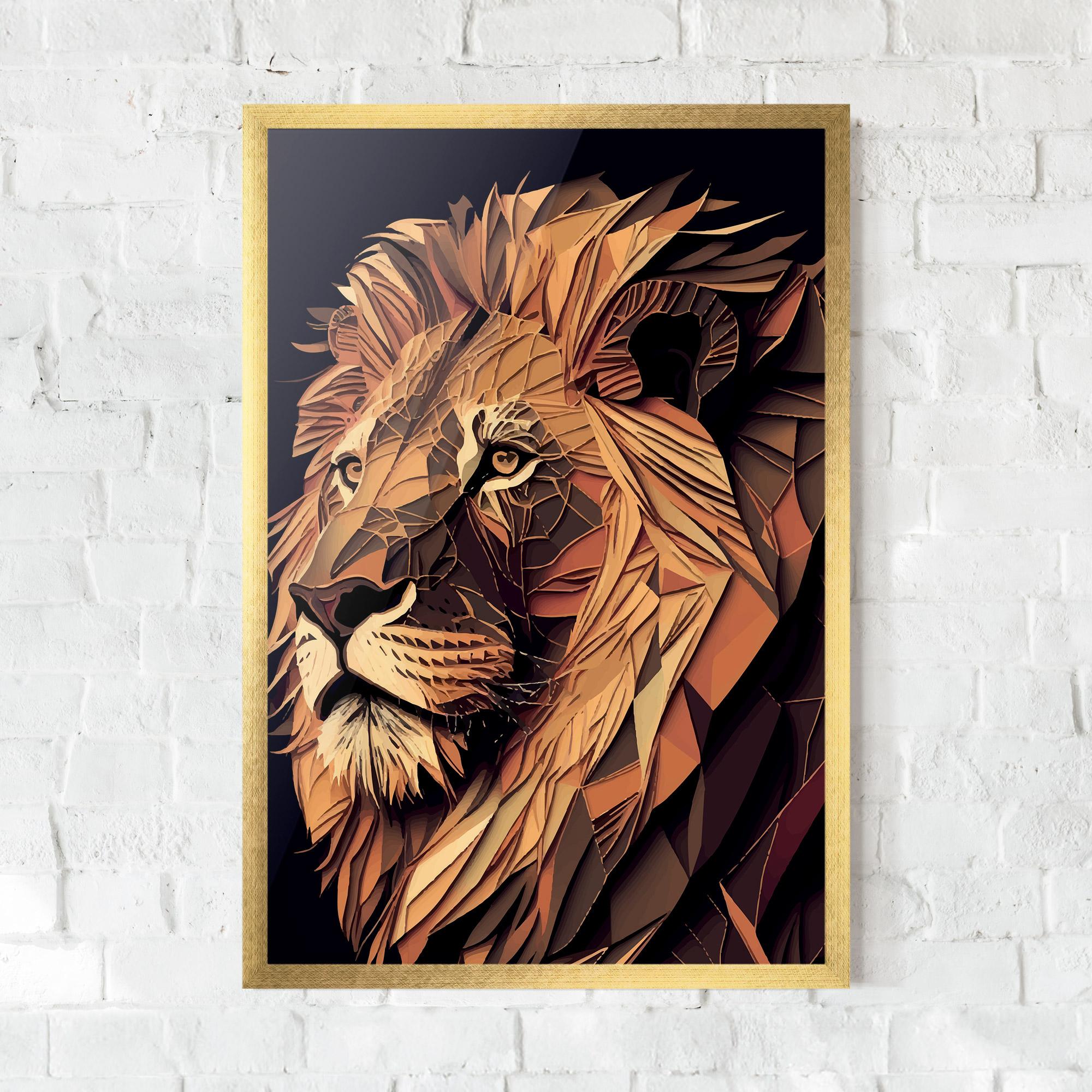 Plakat w Ramie Orange Mix Lion mockup 0