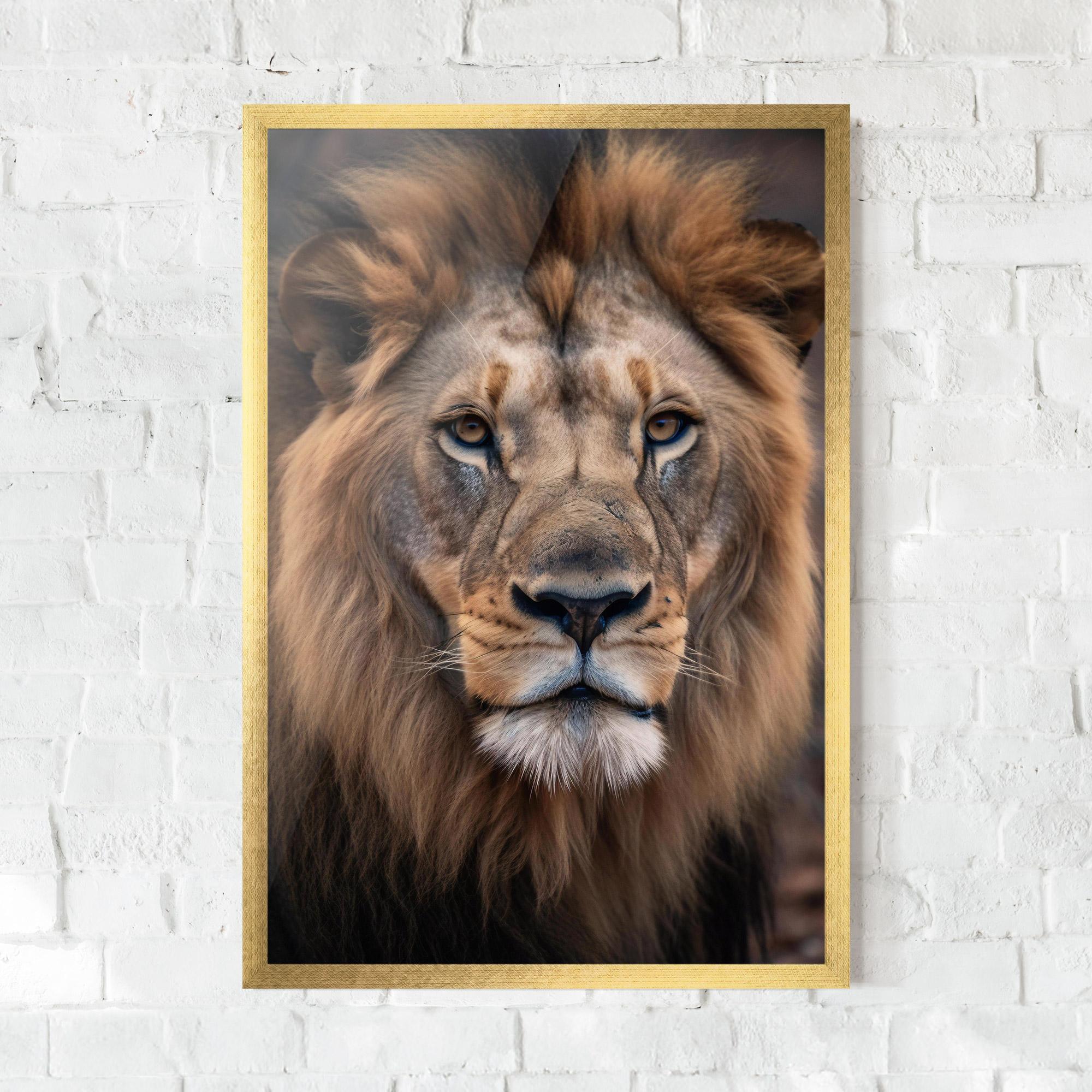 Plakat w Ramie Wild Lion View mockup 0