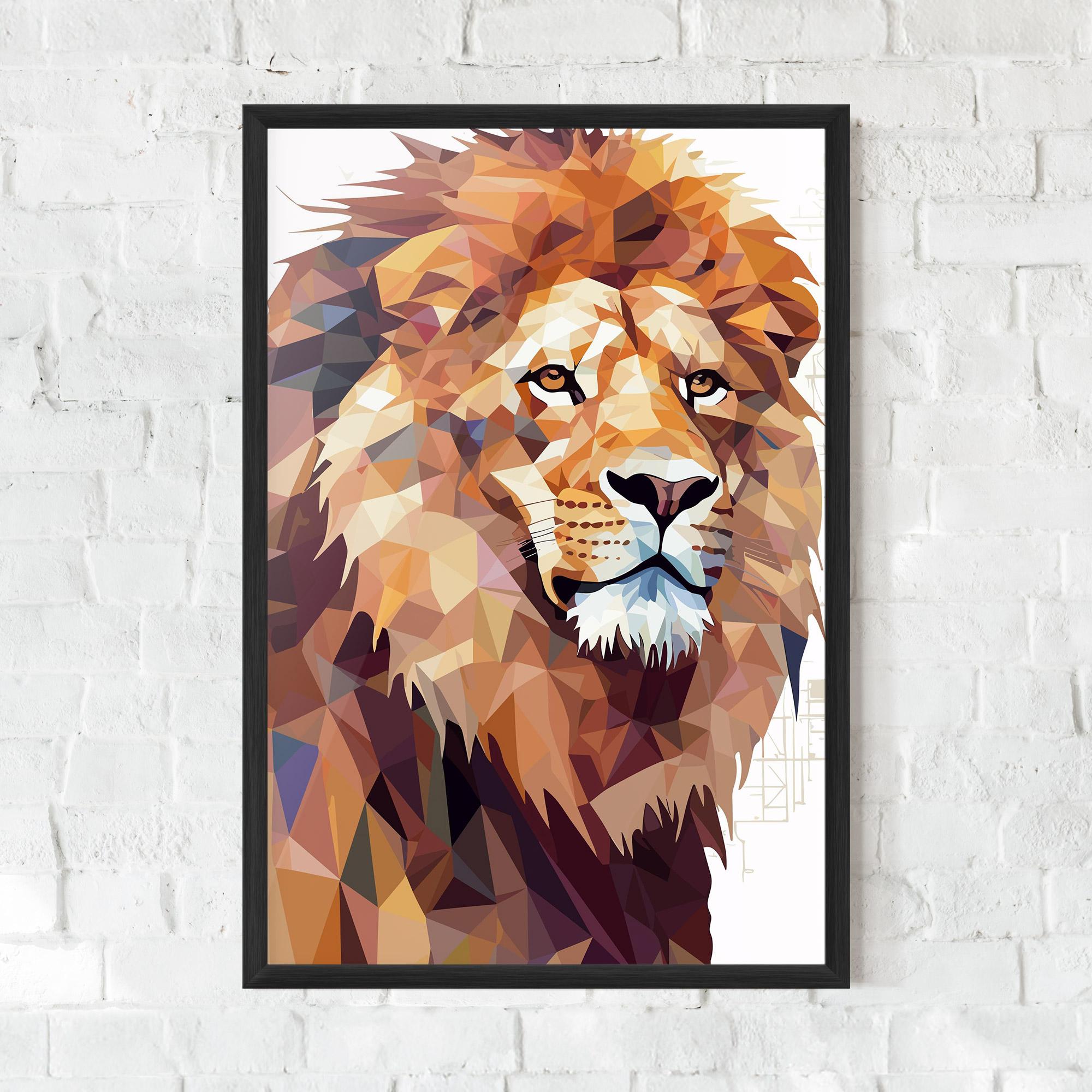 Plakat w Ramie Artistic Lion Head mockup 0